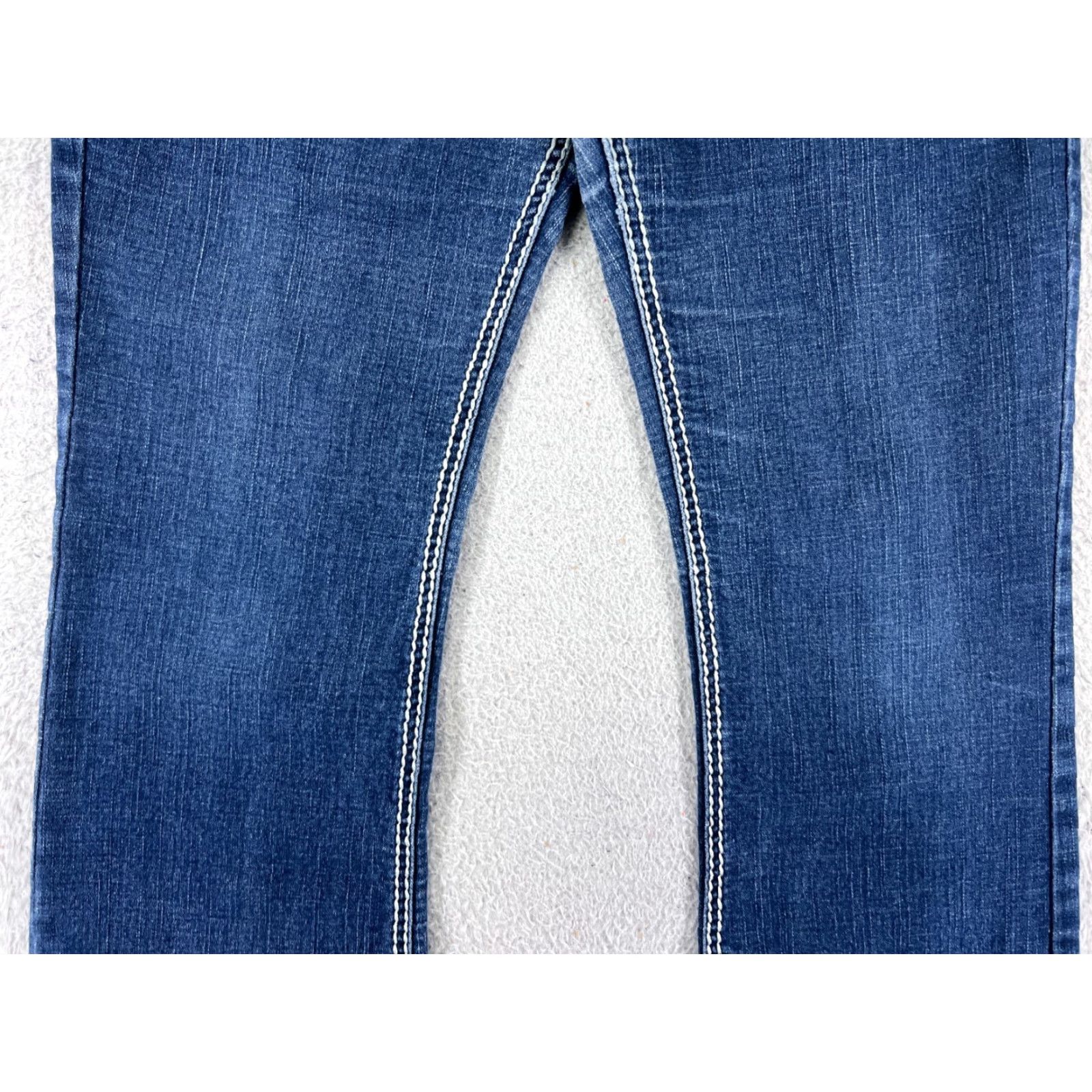 Vintage Blue Asphalt Jeans Women Bootcut 30x30 Denim Cotton Blend Blue 30 Inseam Low Rise 11 Regular Womens Jeans 90s? Size 32" / US 10 / IT 46 - 3 Thumbnail