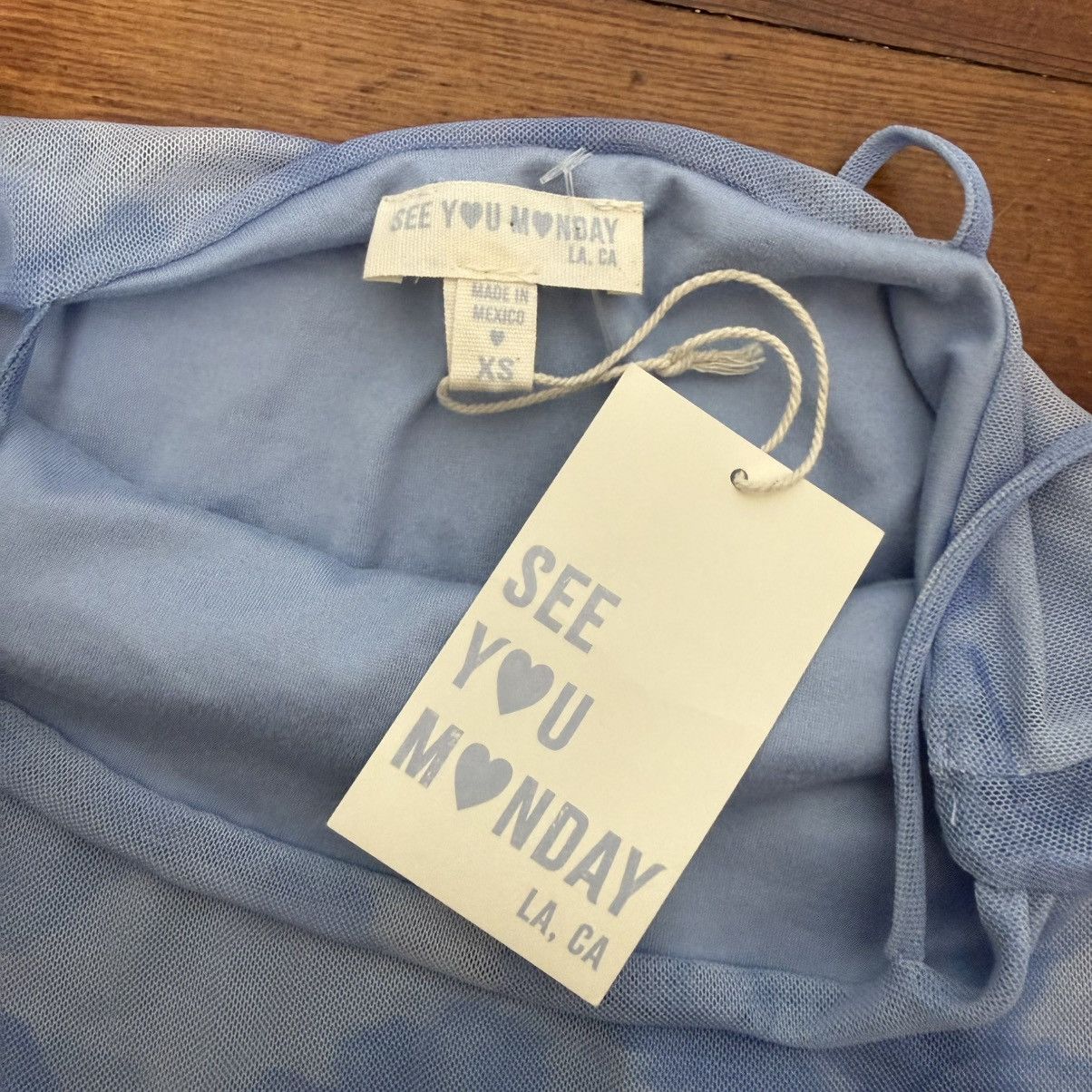 Other See You Monday Light Blue Floral Spaghetti Strap Cami Size XS / US 0-2 / IT 36-38 - 4 Thumbnail