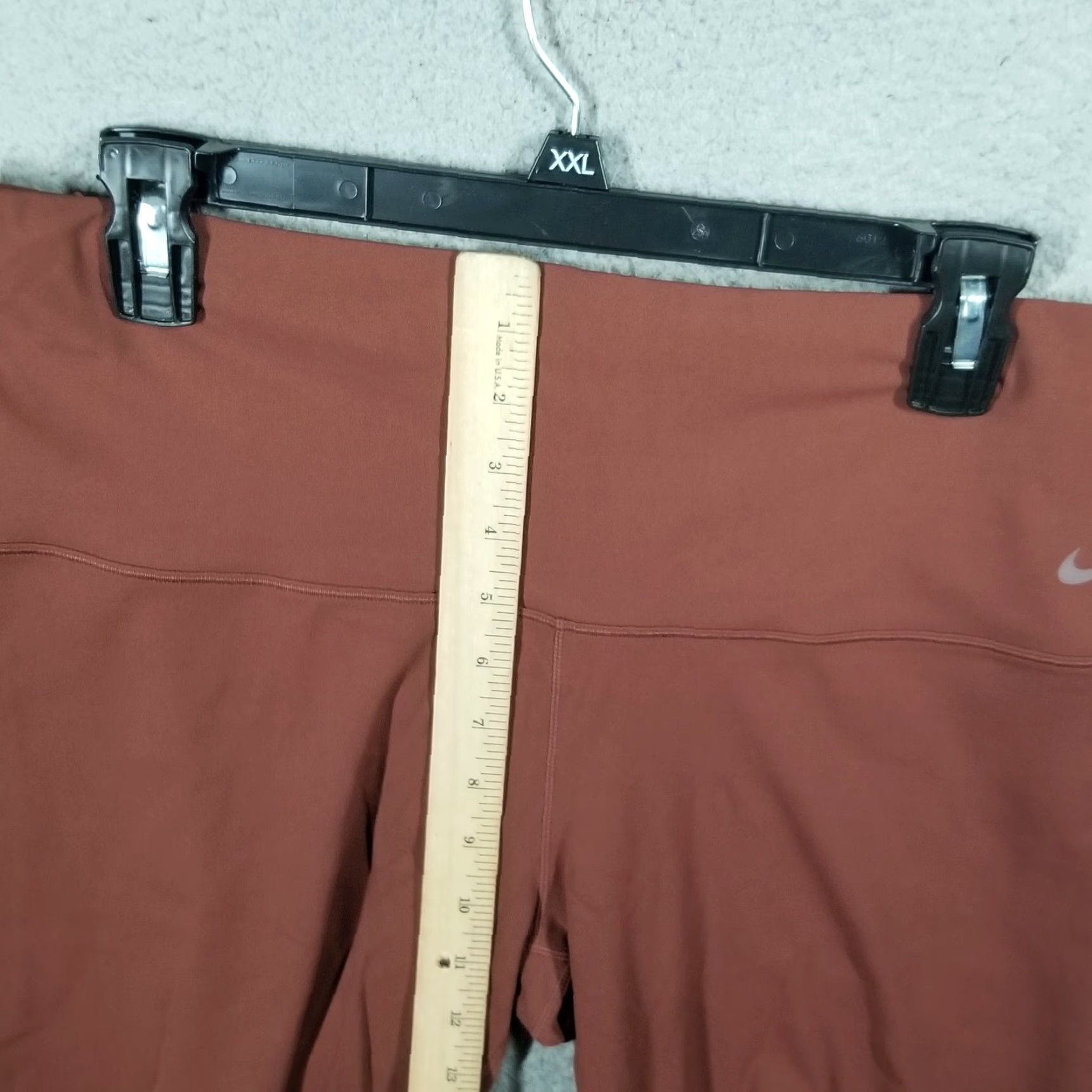 Nike Nike Women's Shorts XL Red Brown High Rise 8 Inch Training Dri-FIT Activewear Size 40" / US 18 - 5 Thumbnail