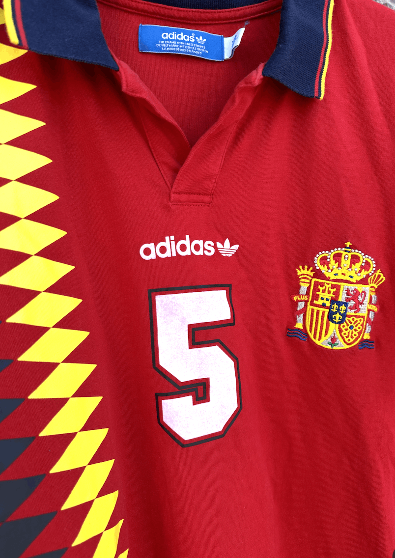 Adidas × Vintage Adidas Espana Spain Football Polo Shirt Size L Size US L / EU 52-54 / 3 - 3 Thumbnail