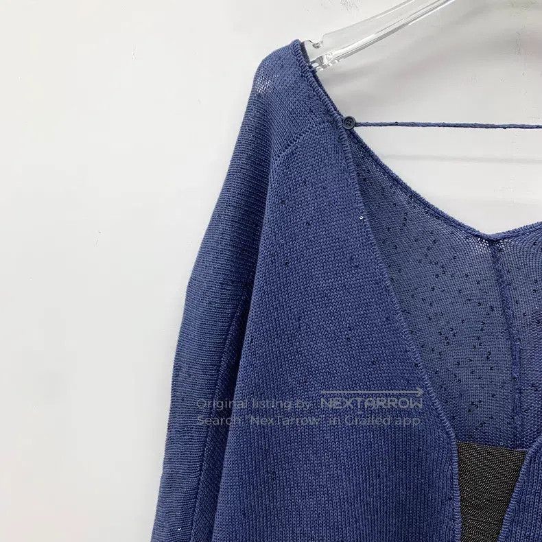 Brunello Cucinelli Brunello Cucinelli Linen V-neck long-sleeve knitted sweate Size 3XL / US 20-22 - 3 Thumbnail