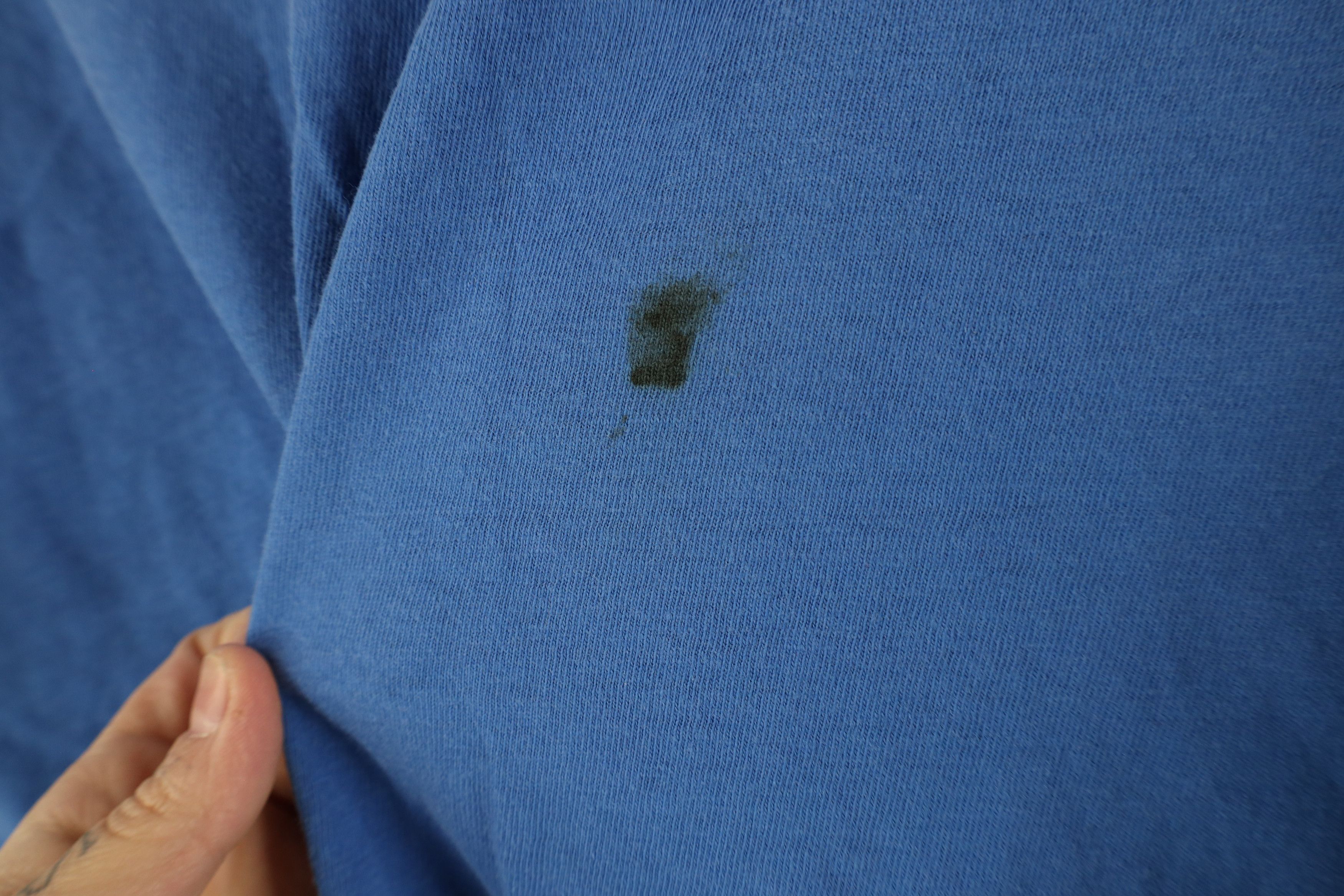 Hanes × Vintage Vintage 80s 90s Hanes Beefy Blank Cotton T-Shirt Blue USA Size US L / EU 52-54 / 3 - 9 Thumbnail