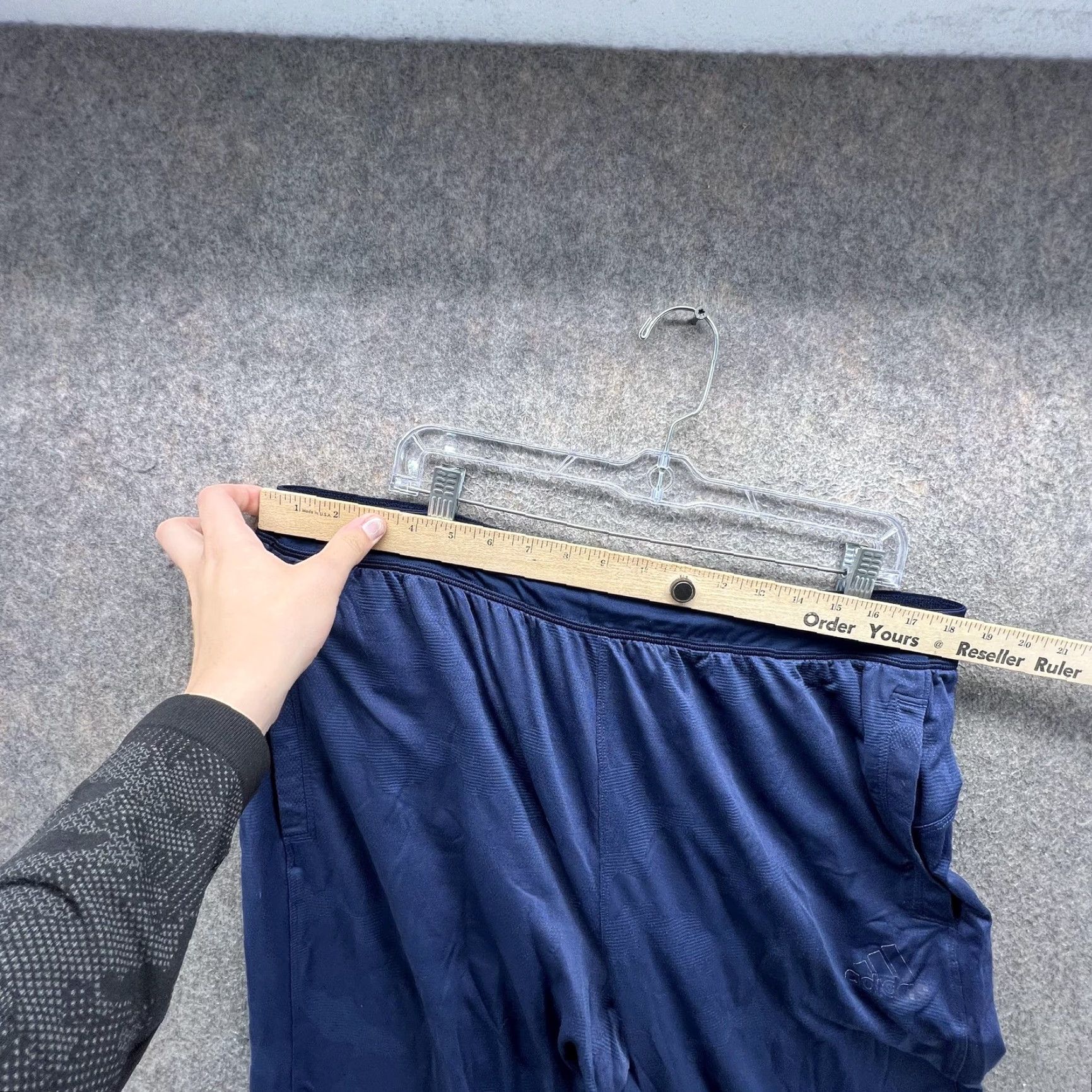 Adidas Adidas Jogger Pants Mens Large Blue Knit Elastic Waist Pockets Training Size US 33 - 2 Thumbnail