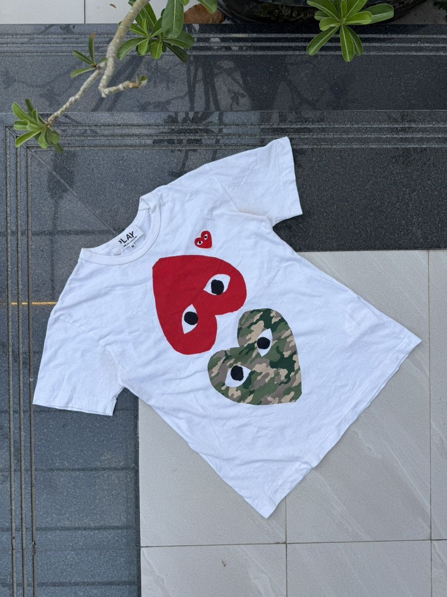 90’s CDG RARE MULTI HEART LOGO Y2K RETRO VINTAGE TEE TSHIRT