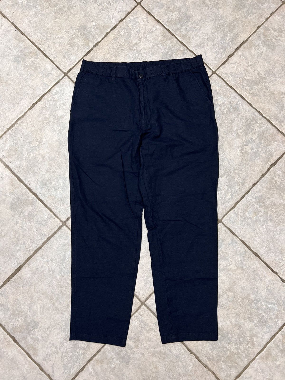 Uniqlo Navy Uniqlo Linen Pants Size US 32 / EU 48 - 1 Thumbnail