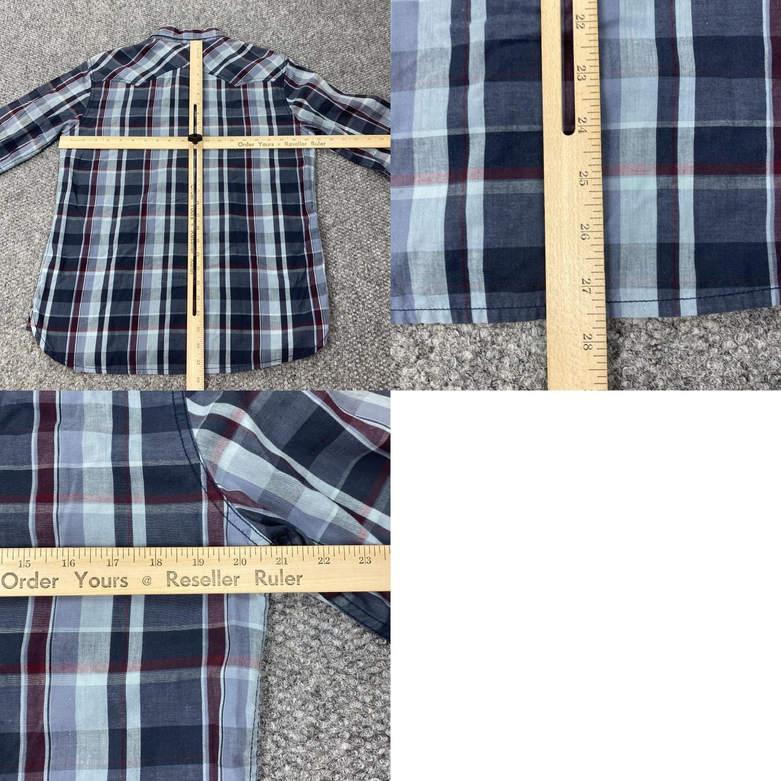 Levi's VINTAGE Levi's Shirt Mens Small Blue Plaid Western Pearl Snap Sawtooth Pockets Cowboy Size US S / EU 44-46 / 1 - 8 Thumbnail