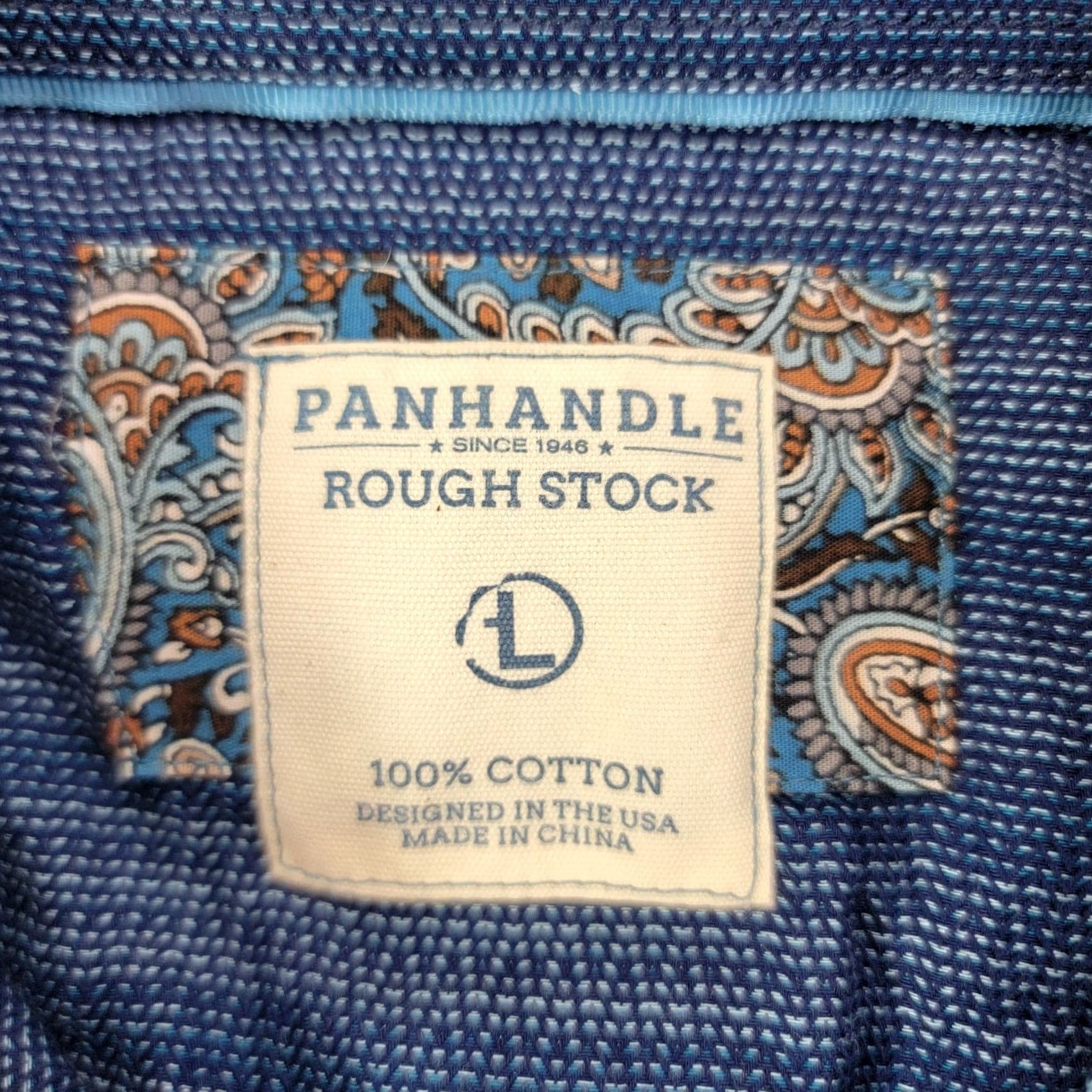 Vintage VINTAGE Panhandle Rough Stock Shirt Mens Large Blue Striped Long Sleeve Snap Western Size US L / EU 52-54 / 3 - 2 Thumbnail