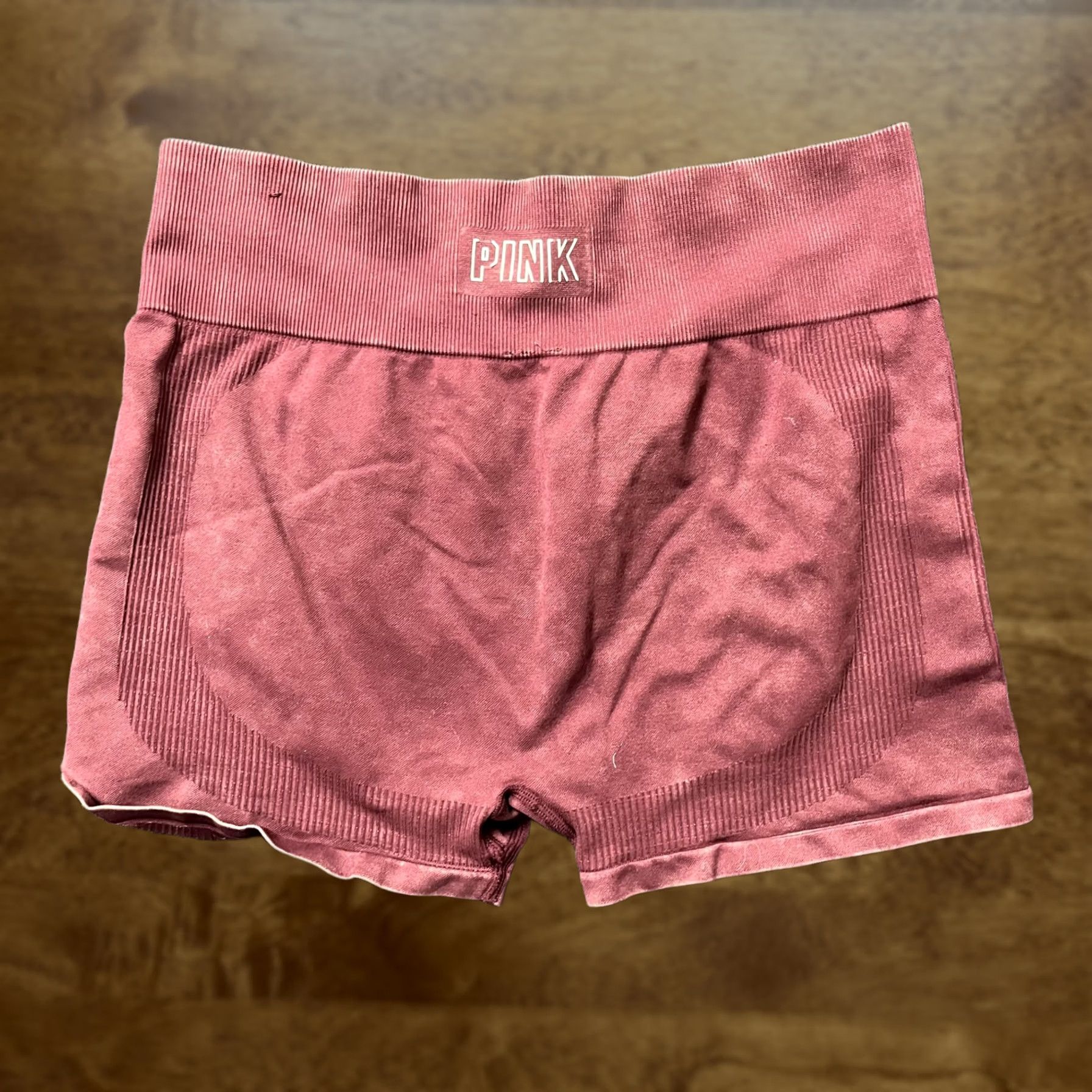 Pinko PINK Shorts Womens XS Pink Seamless High Rise Ribbed Athletic Yoga Lounge 3" Size 42" / US 20 - 1 Thumbnail