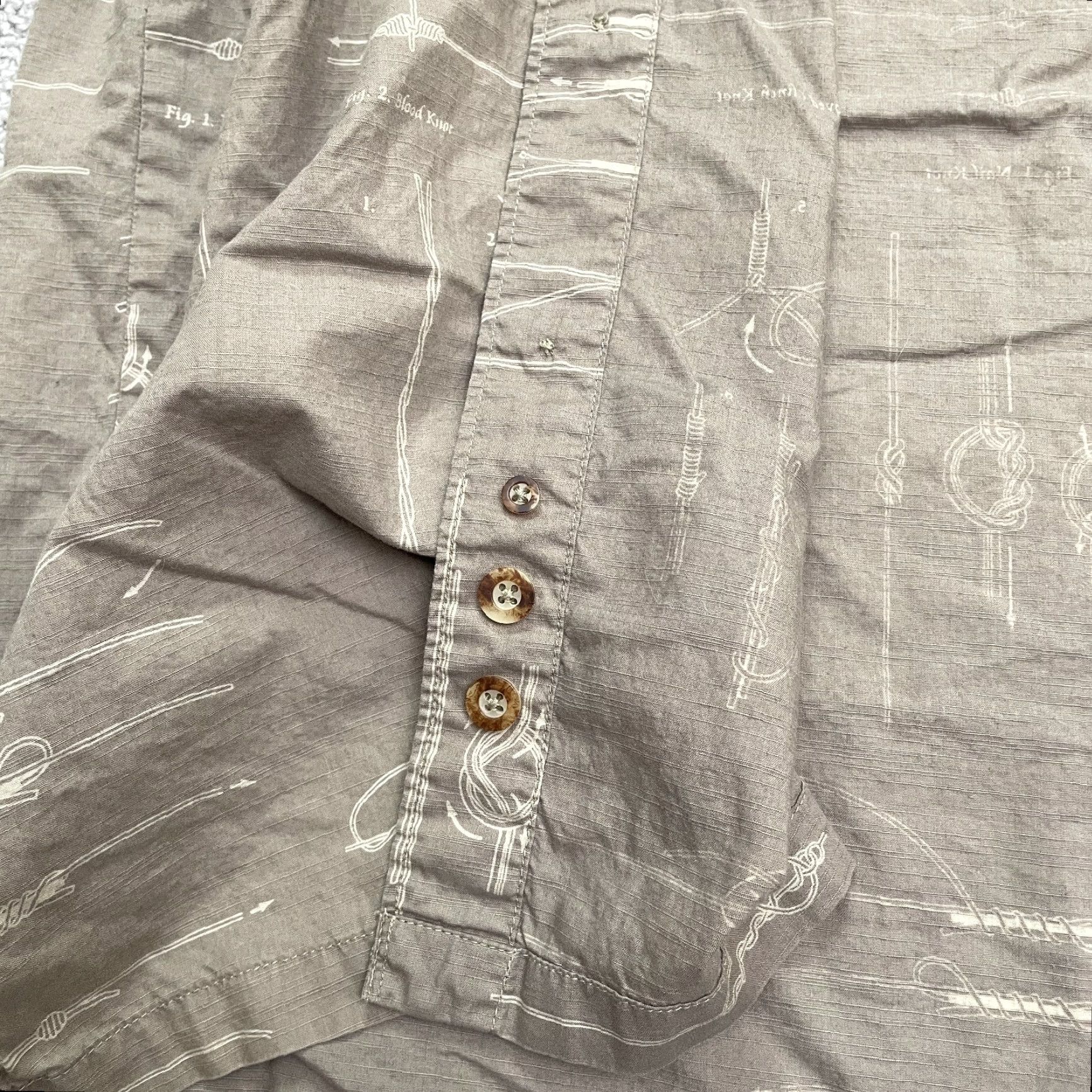 Vintage VINTAGE Columbia River Lodge Shirt Mens XL Brown Kuts Print Cotton Outdoor Fishing Camp Men’s Button-Up Short Sleeve 50 in Chest River Lodge 90s Mens Size US XL / EU 56 / 4 - 6 Thumbnail