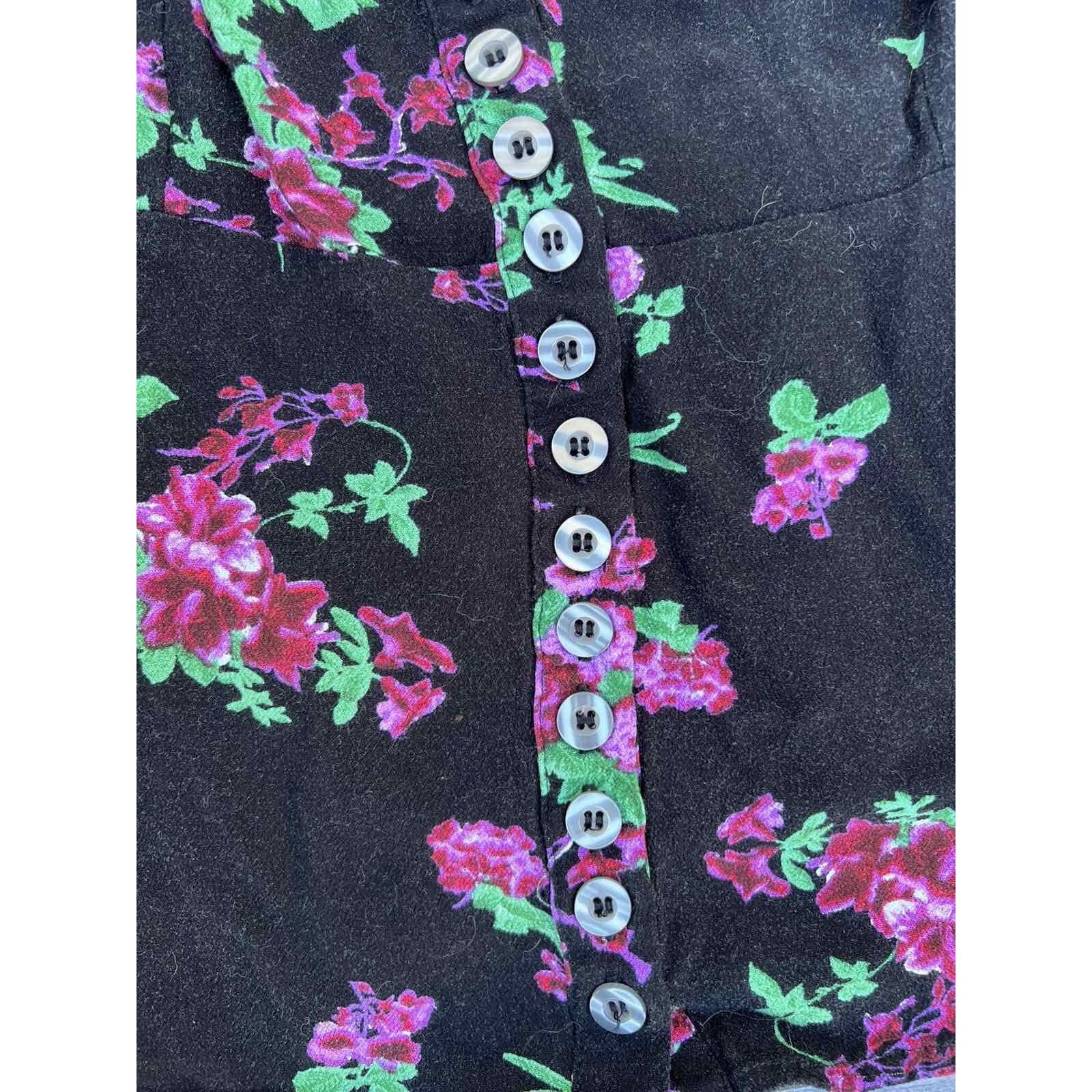 Free People Free People women's blouse top cropped floral Size M A000203 Size M / US 6-8 / IT 42-44 - 8 Thumbnail