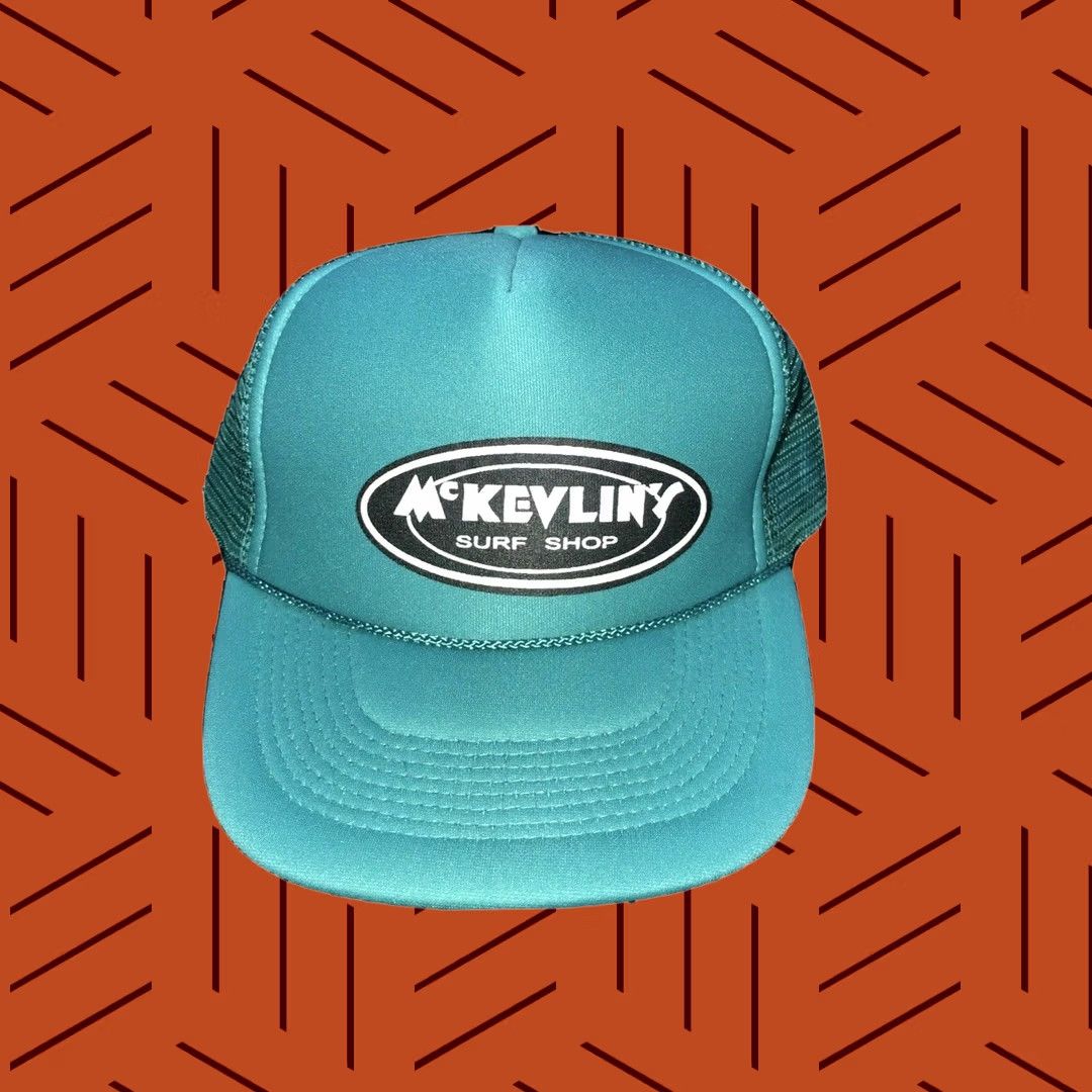 Vintage McKEVLIN'S Surf Shop Blue Trucker Hat Baseball Cap Mint condition Dad New Mens Snapback Adjustable Mesh Back Polyester Solid Vintage Yes Size ONE SIZE - 1 Thumbnail