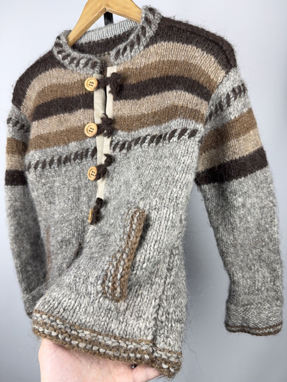 Japanese Brand Retro Vntg 90s Norwegian Hand Knit Wool Cardigan Dale Style Size S / US 4 / IT 40 - 3 Thumbnail