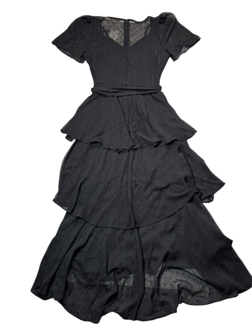 Calvin Klein NWT New Calvin Klein Clip-Dot Tiered Black Dress Size 2 Size XS / US 0-2 / IT 36-38 - 3 Thumbnail