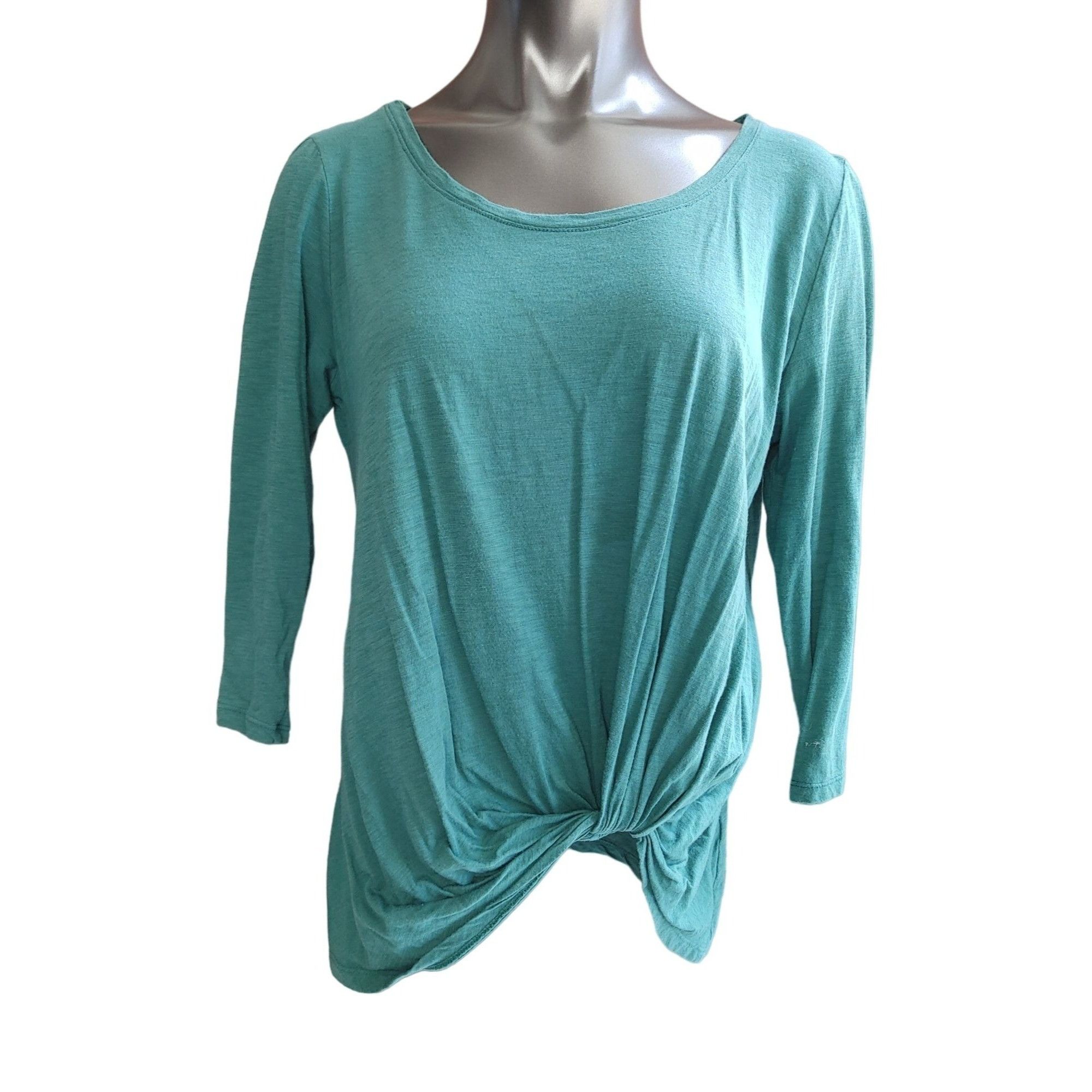 Other BP Green 1/2 Sleeve Front Knot Tie Scoop Neck Top Size L Size L / US 10 / IT 46 - 1 Thumbnail