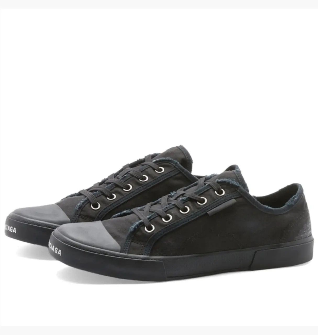 Balenciaga o1mt1gz0425 Paris Low Top Sneakers in Black Size US 12 / EU 45 - 3 Thumbnail