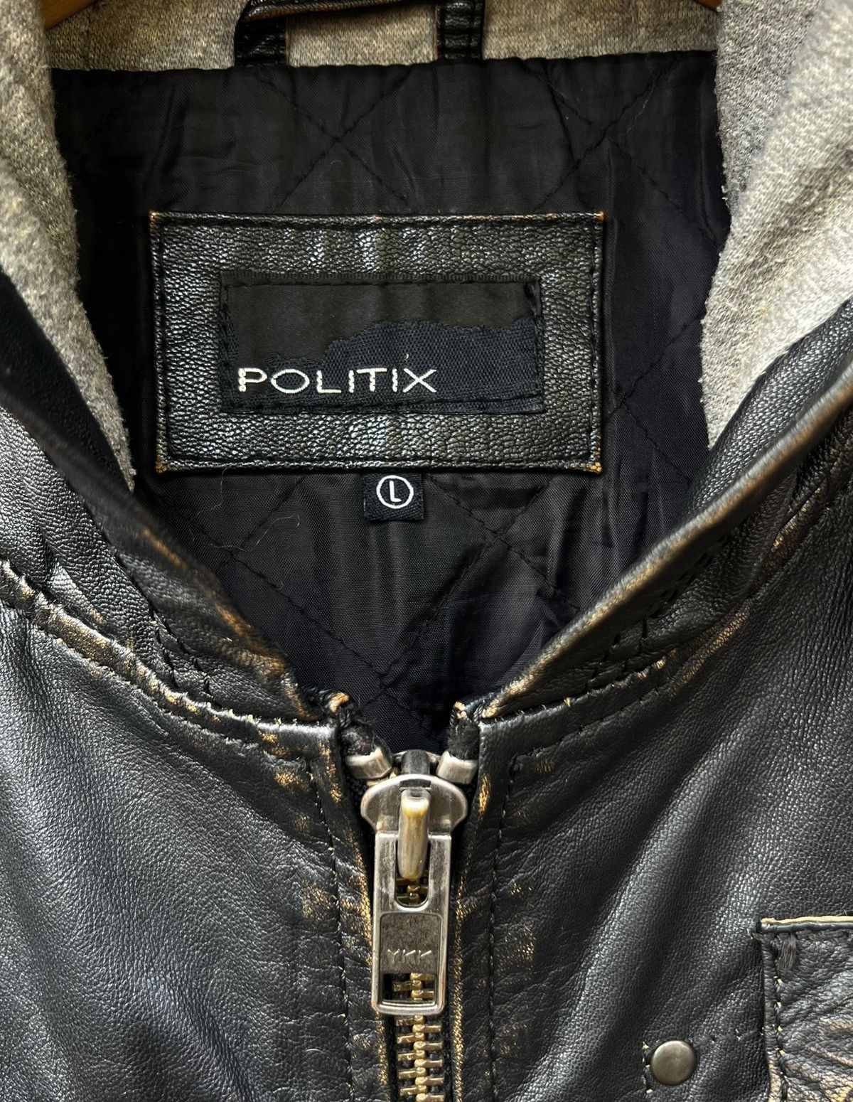 Japanese Brand Bondage Politix Multipocket Patchwork Punk Leather Jacket Size US L / EU 52-54 / 3 - 11 Thumbnail