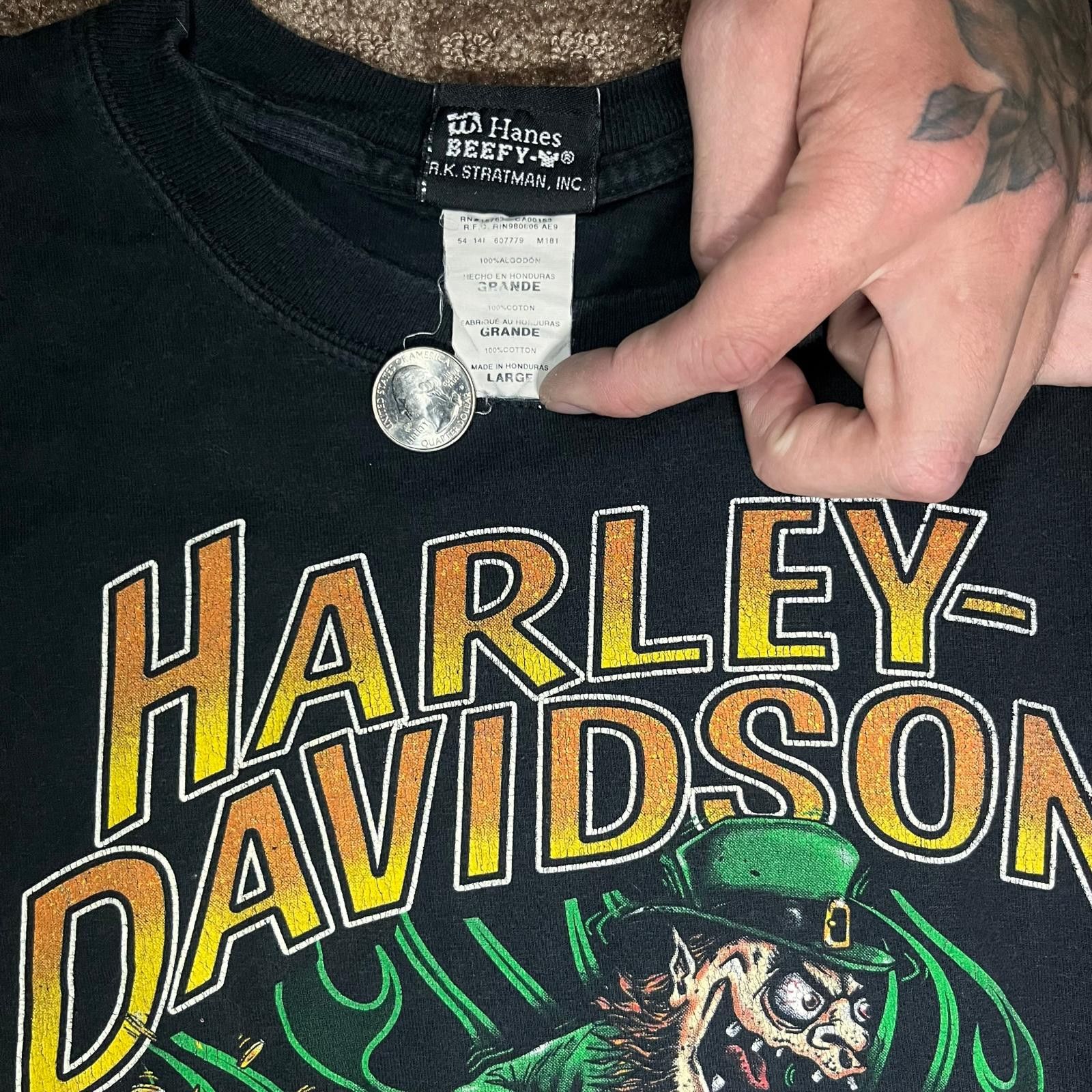 Harley Davidson Harley-Davidson 🍀 “Lucky Ride” Leprechaun Tee – Size L Size US L / EU 52-54 / 3 - 3 Thumbnail