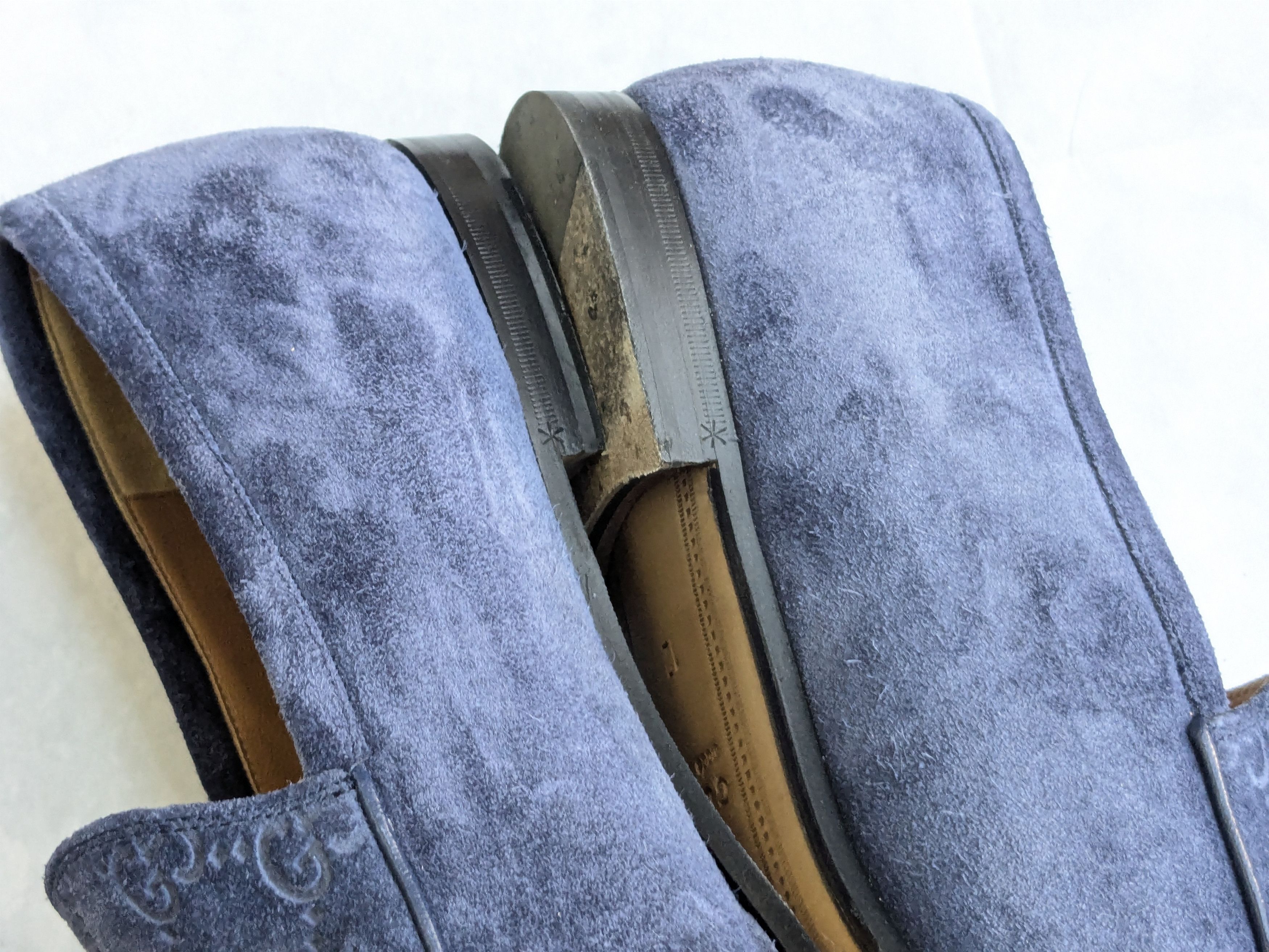 Gucci Gucci Horsebit Loafers Blue Suede 12.5 Monogram Logo GG Size US 12.5 / EU 45-46 - 9 Thumbnail