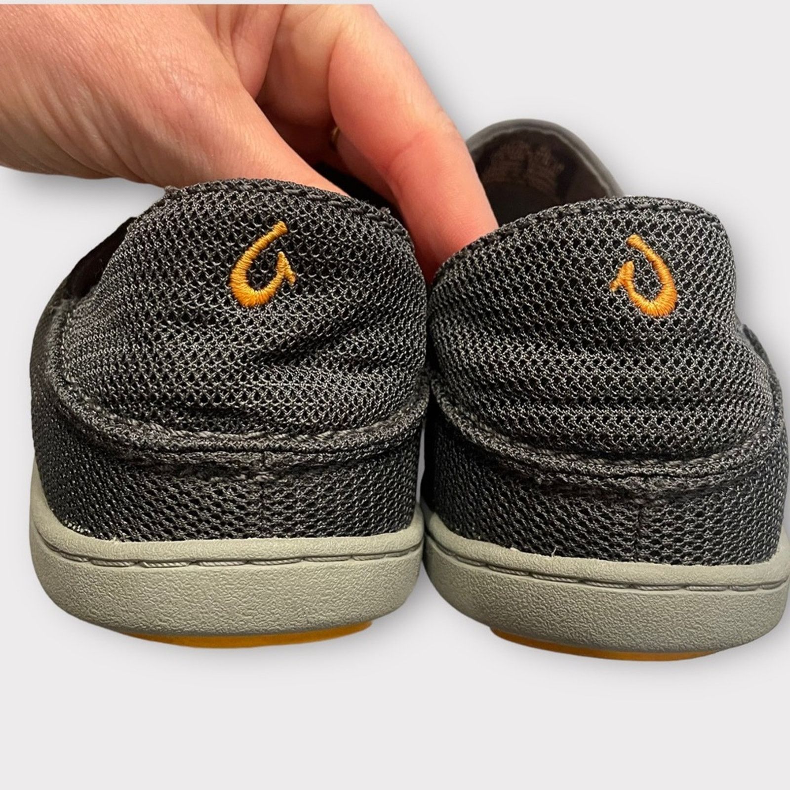 Olukai OLUKAI mens nohea mesh slip-on shoes gray & orange Size US 8 / EU 41 - 4 Thumbnail