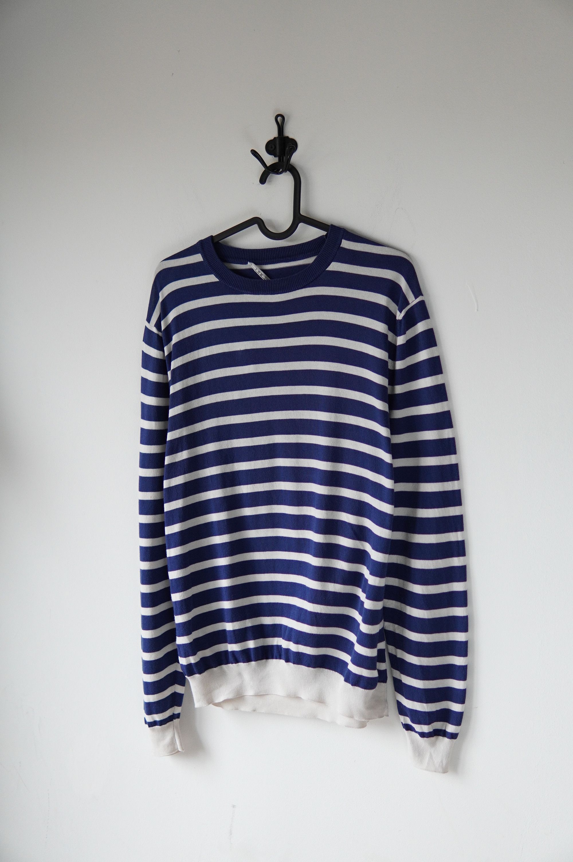 L.B.M. 1911 L.B.M. 1911 Men's Blue Cream Striped Long Sleeve Knit Shirt Size US S / EU 44-46 / 1 - 1 Thumbnail