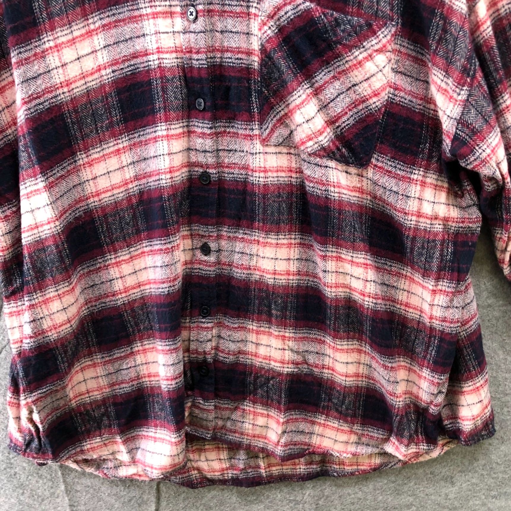 Vintage BP Oversized Flannel Shirt Womens L Lightweight Pink Plaid Casual Button-Up Size L / US 10 / IT 46 - 4 Thumbnail