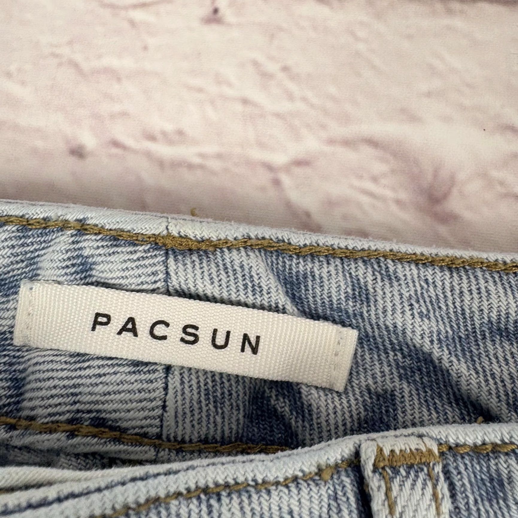Pacsun PacSun Jeans Womens 25 Light Wash High Rise Distressed Straight Leg Denim Size 42" / US 20 - 3 Thumbnail