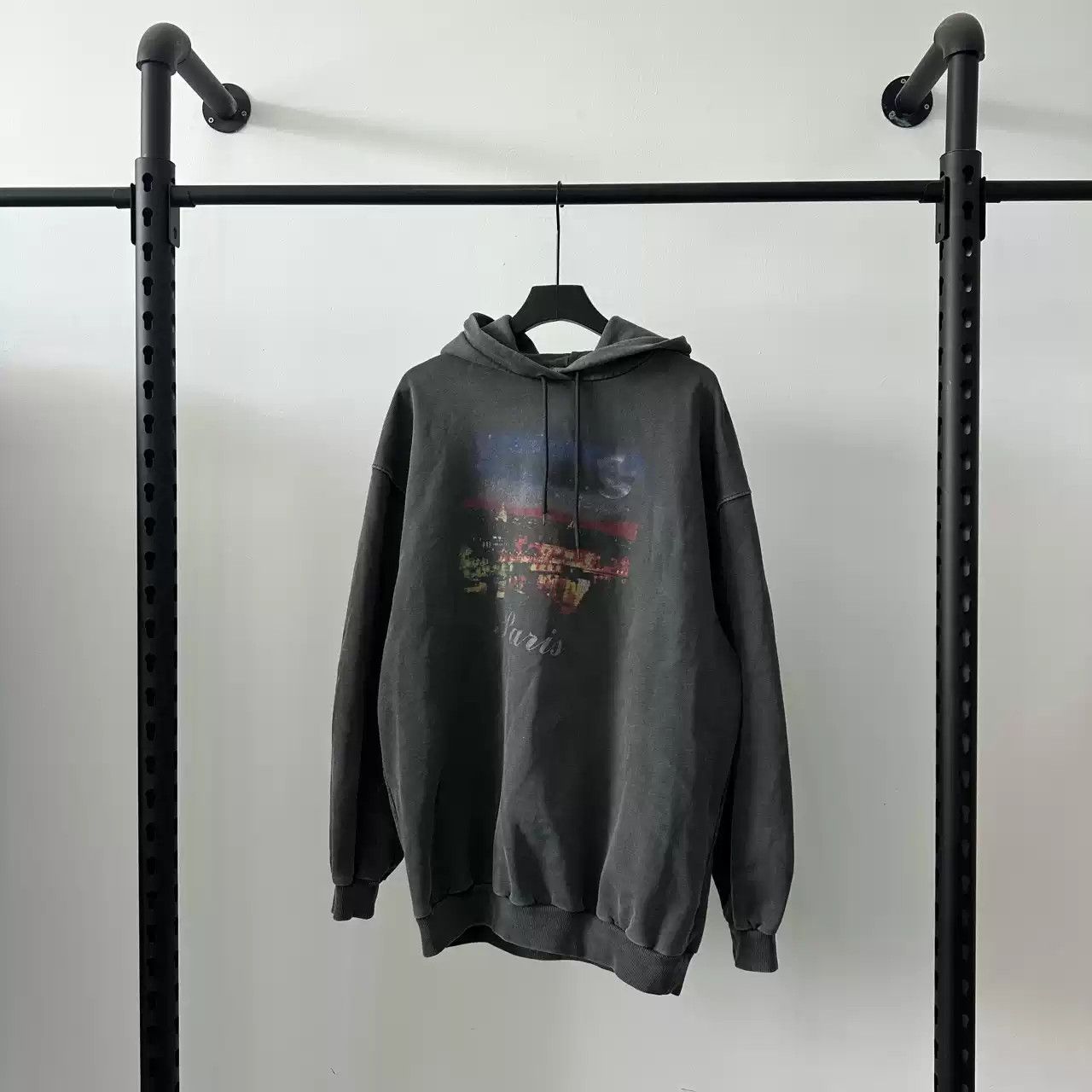 Balenciaga Balenciaga FW17 PARIS Night View Printed Hoodie Size US S / EU 44-46 / 1 - 1 Thumbnail