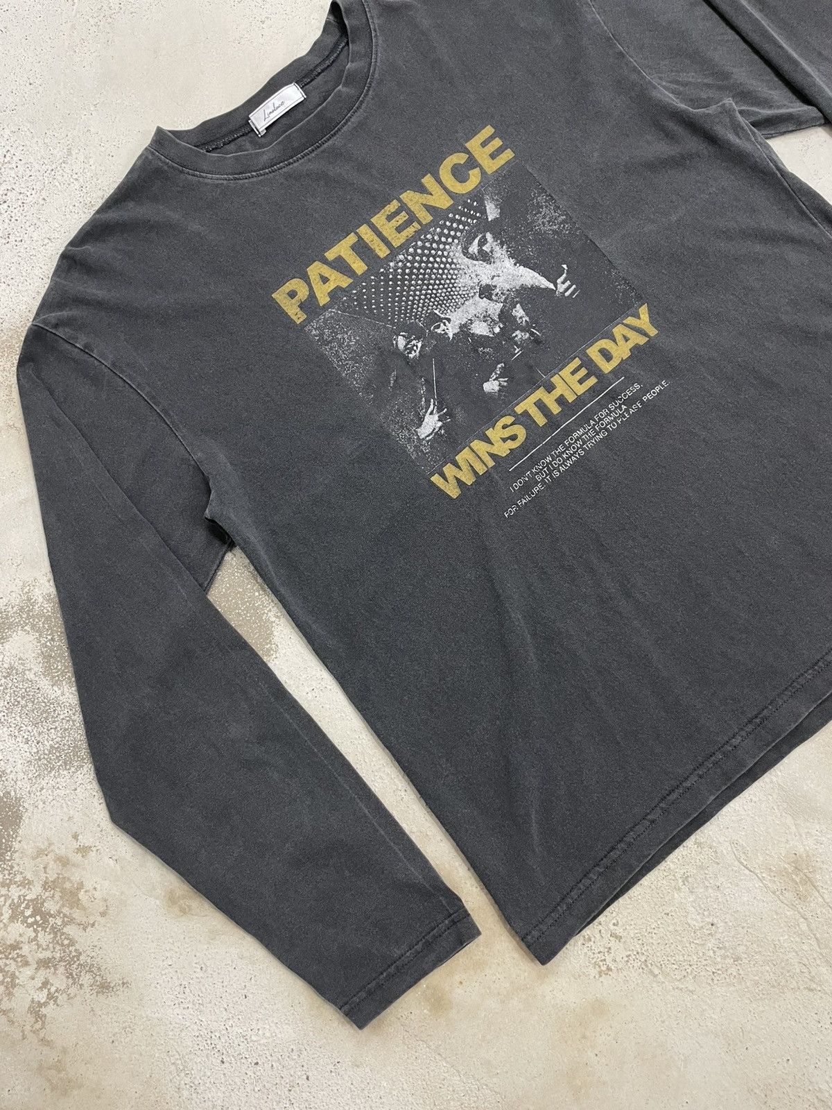 Japanese Brand Linoluce Faded Gray Patience Wins The Days Photo Poem Size US M / EU 48-50 / 2 - 3 Thumbnail