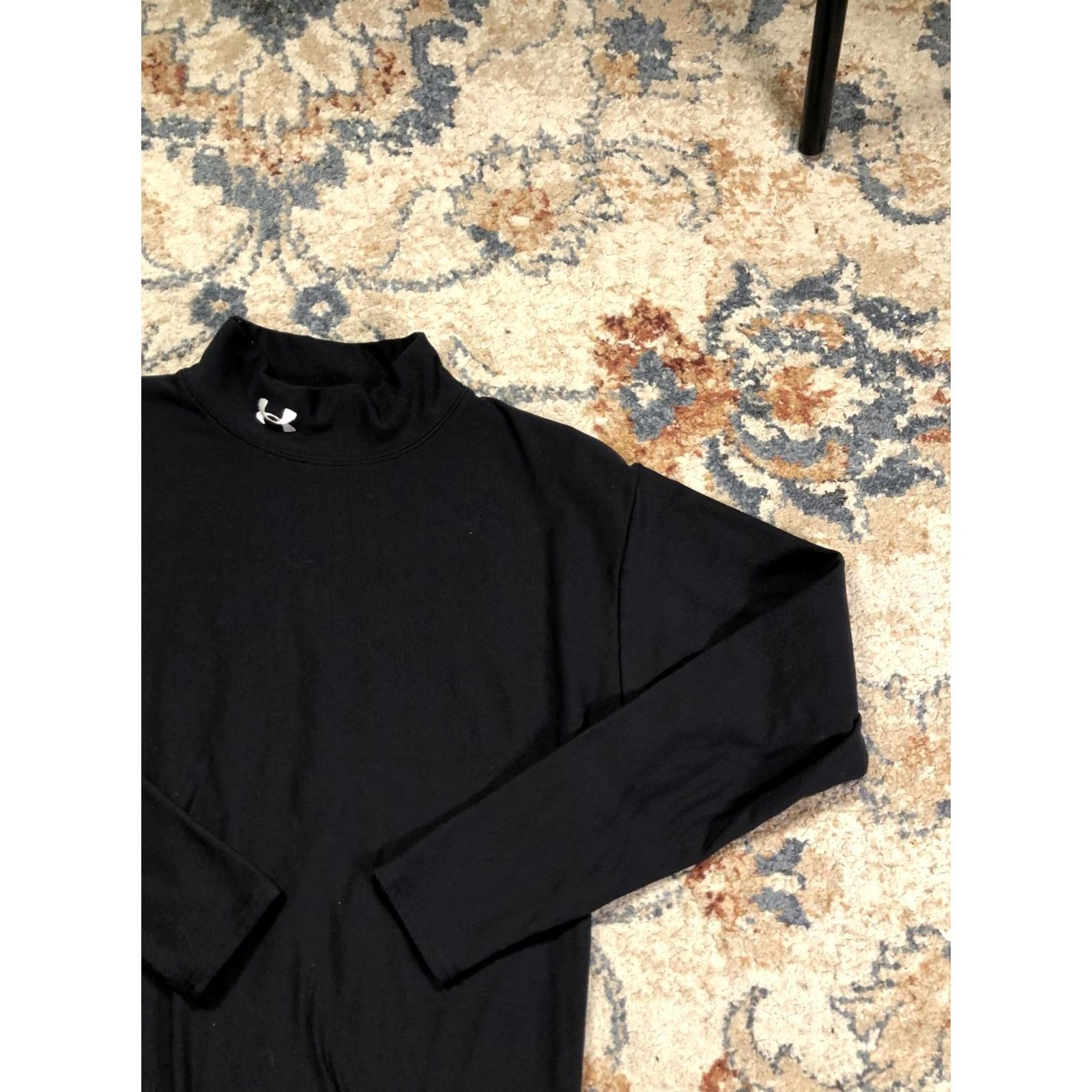 Under Armour Under Armour ColdGear Shirt Mens Large Black Long Sleeve Mock Neck Base Layer Size US L / EU 52-54 / 3 - 4 Thumbnail