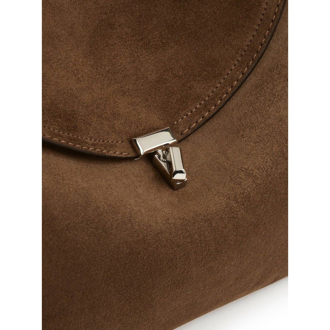Toteme TOTEME T-Lock Tobacco Suede Top Handle Bag New And Authentic Size ONE SIZE - 4 Thumbnail