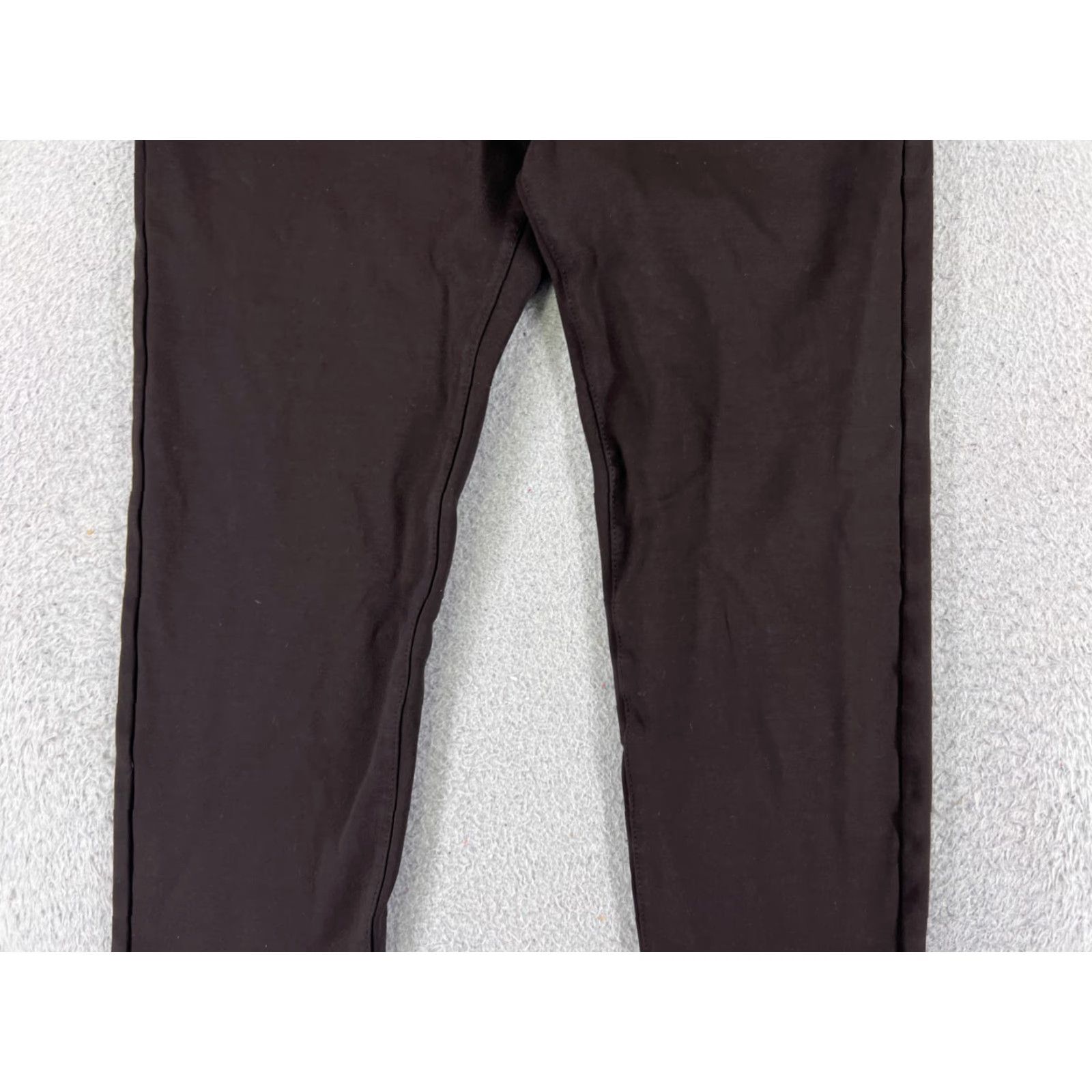 Vintage Liverpool Jeans Company Pants Women 12 Brown Tapered Madonna Legging Rayon Blend Jegging Regular Rise Mid Front Flat Front Stretch Knit Button Size 34" / US 12 / IT 48 - 3 Thumbnail