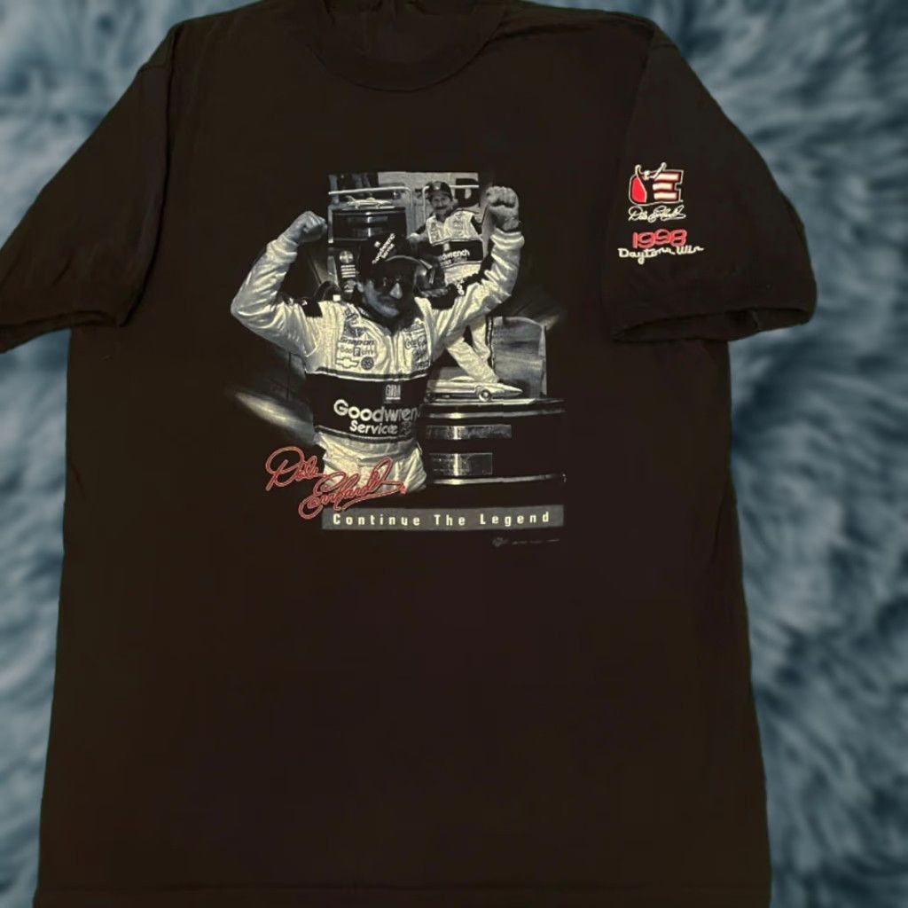 NASCAR VINTAGE Nascar Dale Earnhardt 1998 Daytona Win VTG Shirt Mens Size L Black 90s Sports Theme Mens Size US L / EU 52-54 / 3 - 1 Thumbnail