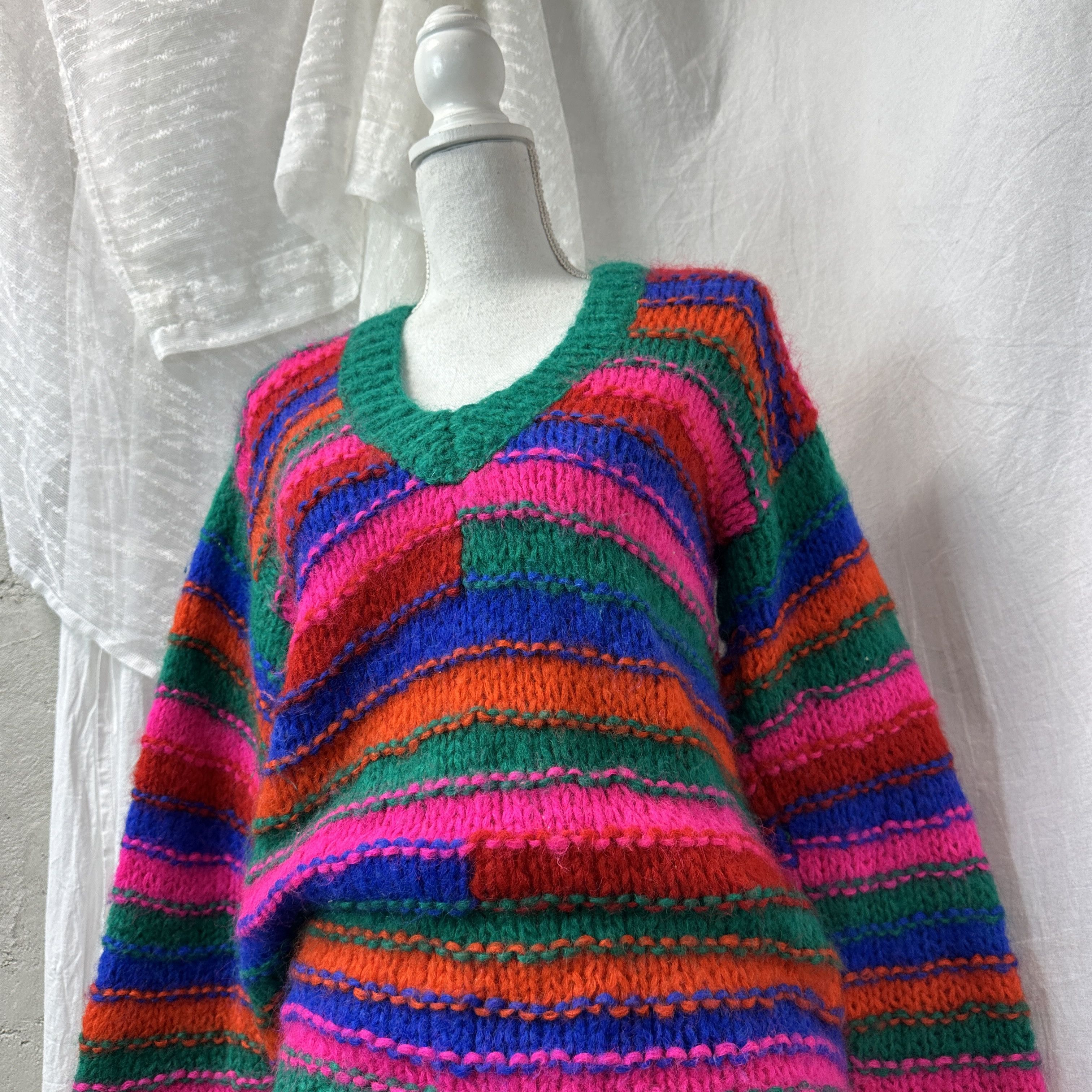 Fiorucci Vintage Woolen Striped Knitted Fiorucci Sweater Y2K Size M / US 6-8 / IT 42-44 - 6 Thumbnail