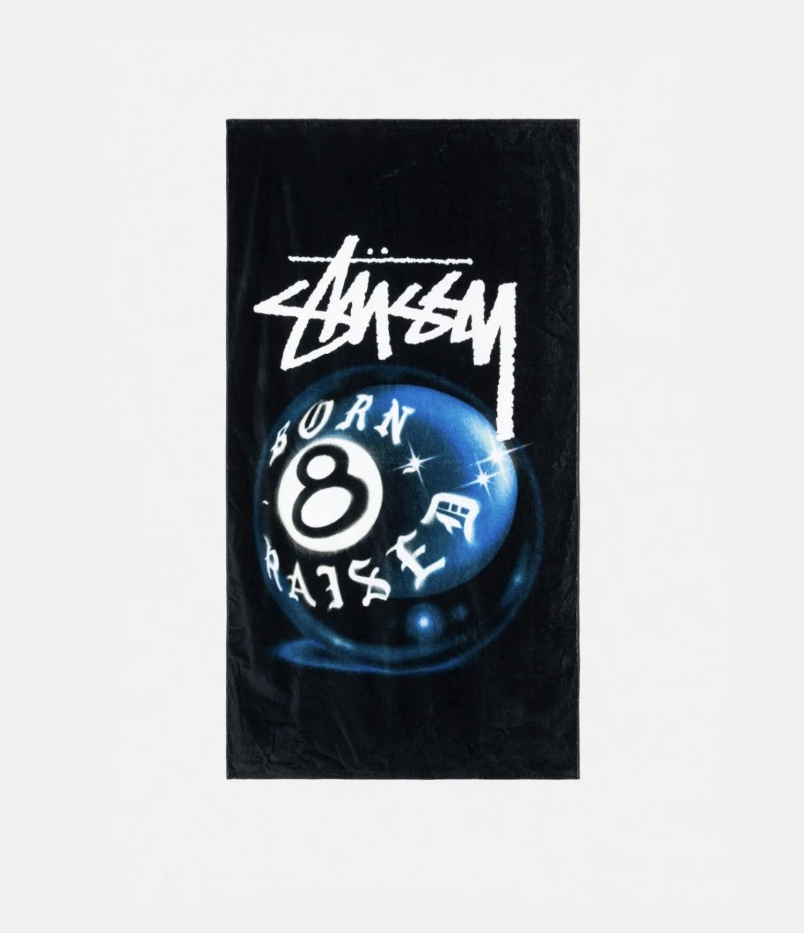 Stussy Stussy Born X Raised 8 Ball Black Beach Towel | Grailed