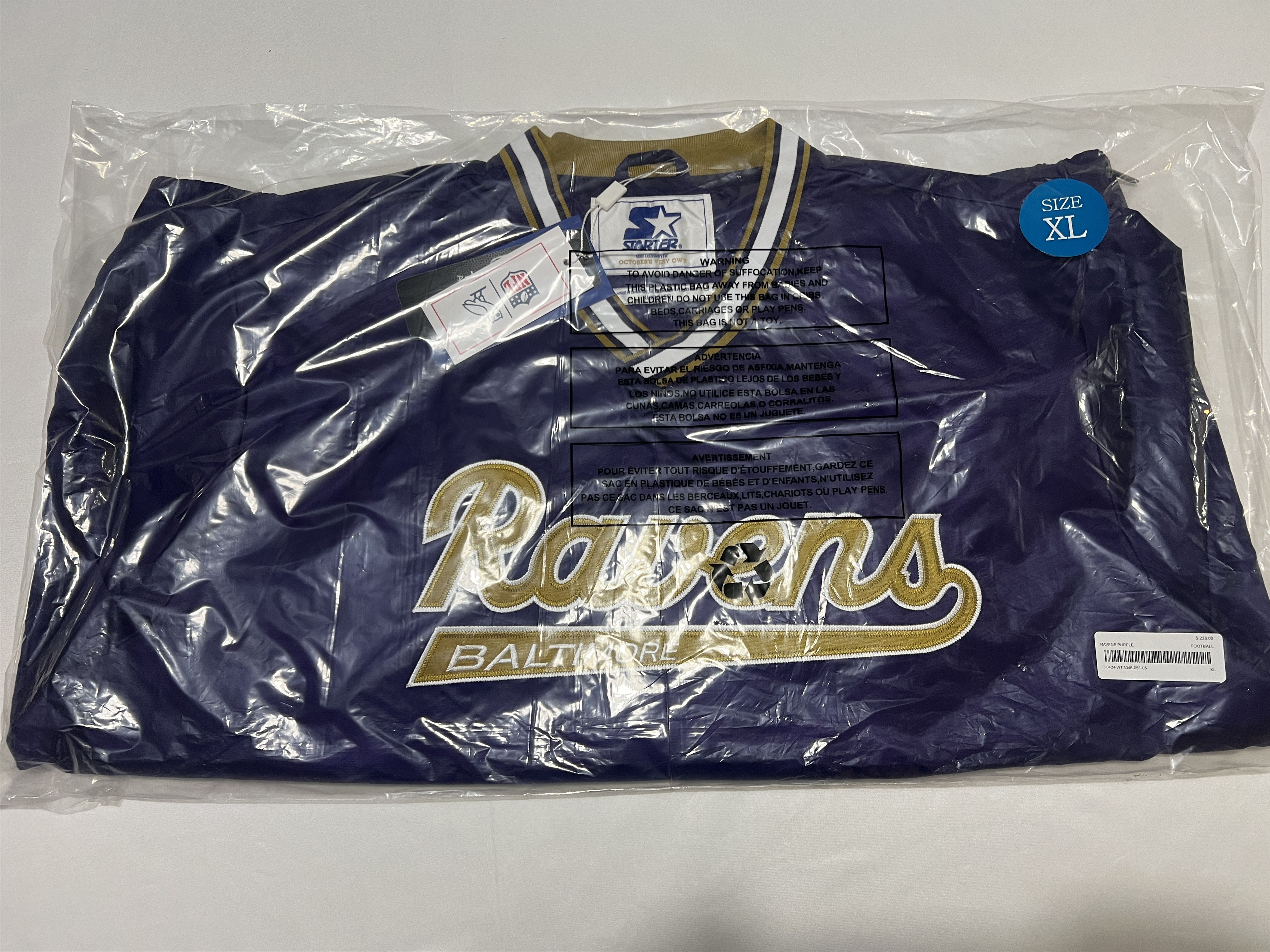 OVO x NFL BALTIMORE RAVENS STARTER TRAINER PULLOVER JACKET