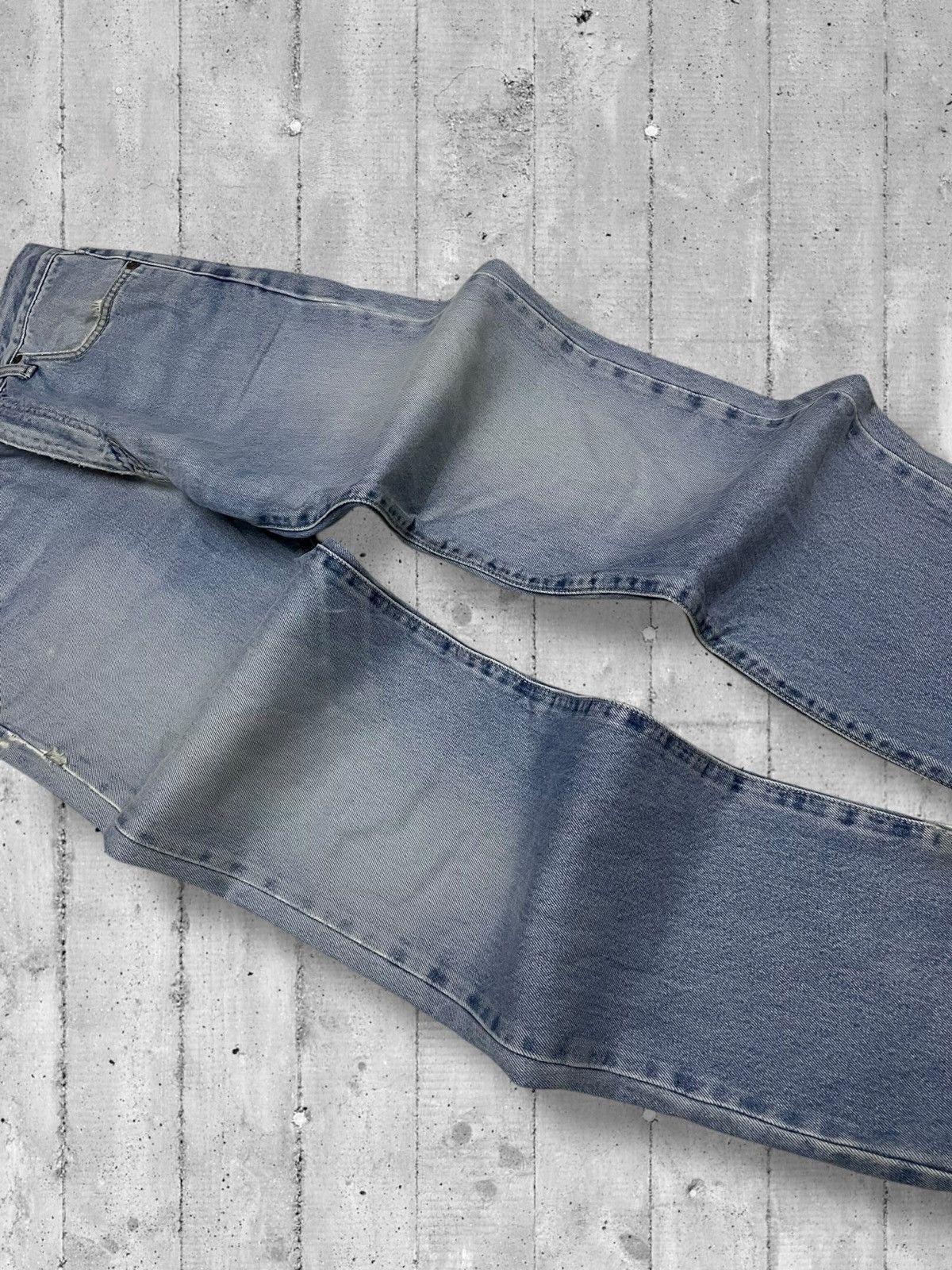 Designer × Edwin × Vintage Vintage 90s Japan Designer Edwin Blue Wash Distressed Denim Size US 29 - 6 Thumbnail