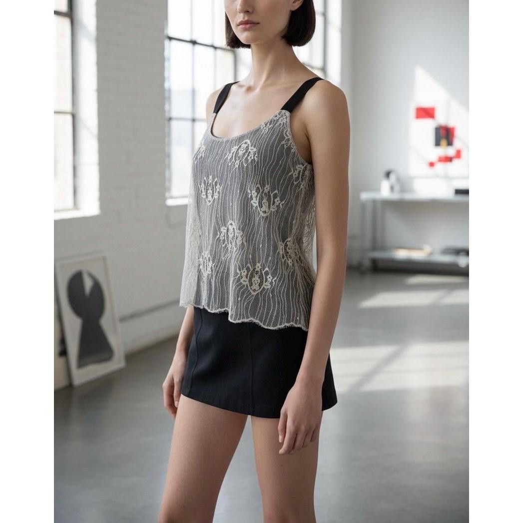 Cop Copine The Cop Copine Neutral Lace Layered Top Size ONE SIZE - 2 Thumbnail