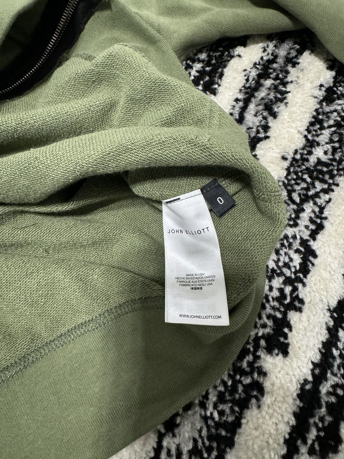 John Elliott John Elliott Classic Olive Zip Hoodie Size US XS / EU 42 / 0 - 2 Thumbnail
