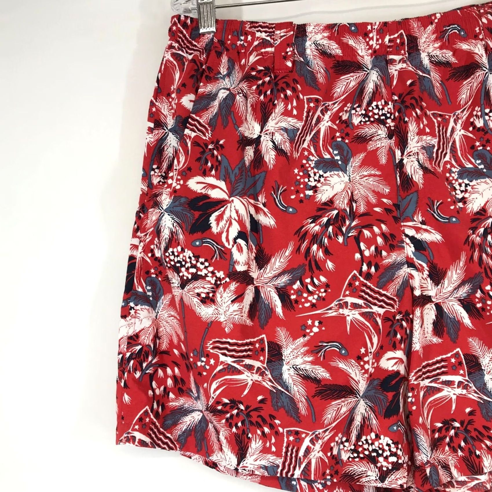 Vintage COLUMBIA Men's Large Red 100% Nylon Swim Trunks Size US 33 - 2 Thumbnail