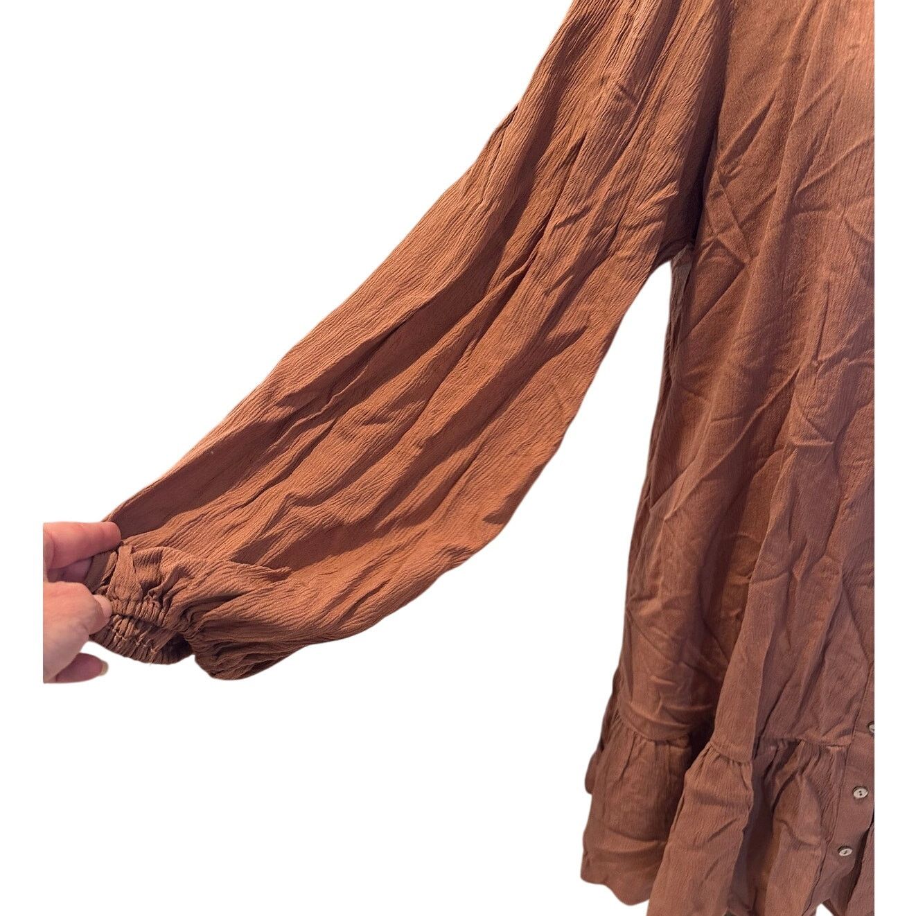 Other Wishlist Women's Brown Button Down Shirt Dress Pockets M/L Size L / US 10 / IT 46 - 4 Thumbnail