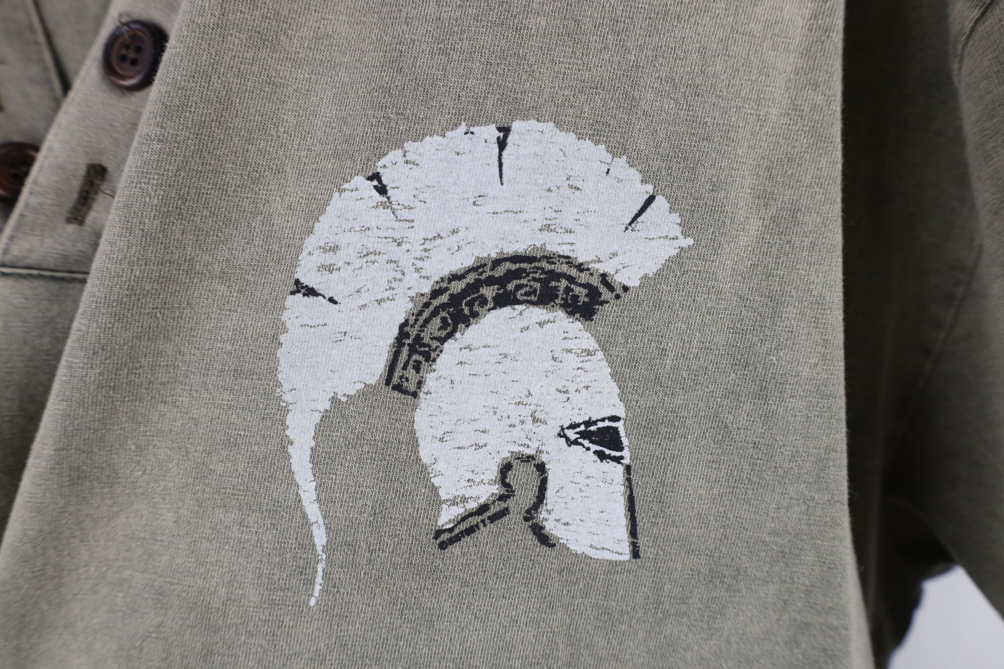 Vintage Vintage 90s Streetwear Wash Spartan Helmet Henley T-Shirt Size US XXL / EU 58 / 5 - 4 Thumbnail