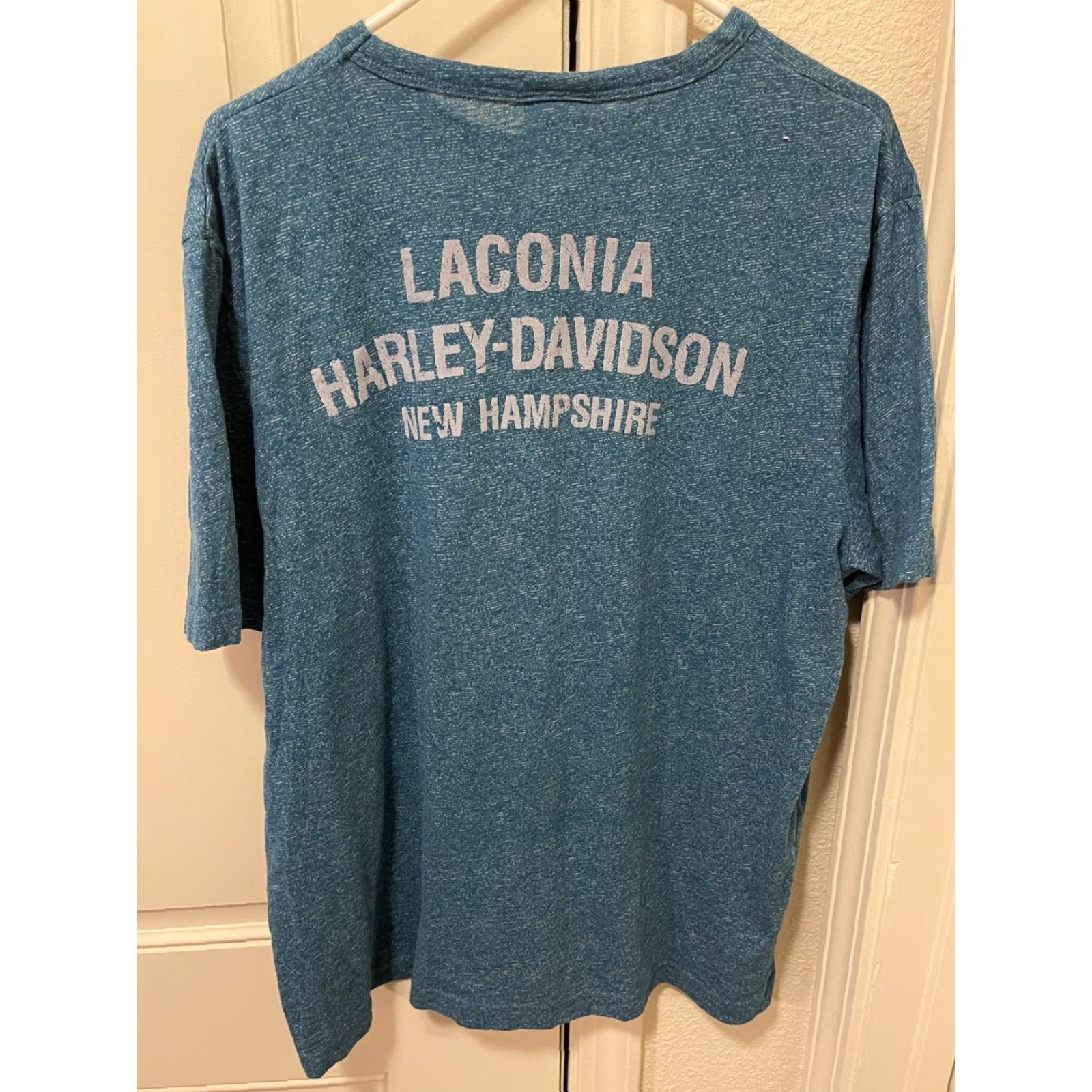 Harley Davidson Harley-Davidson T-Shirt Men's XL Blue Graphic Laconia New Hampshire Mens Size US XL / EU 56 / 4 - 4 Thumbnail