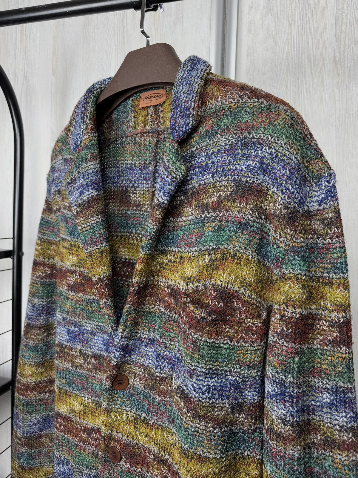 Missoni Missoni made in Italy multicolored knitted blazer cardigan Size US XL / EU 56 / 4 - 4 Thumbnail
