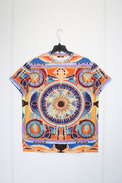 image of Balmain O1Rshd1 Baroque T-Shirt In Multicolor, Men's (Size XL)