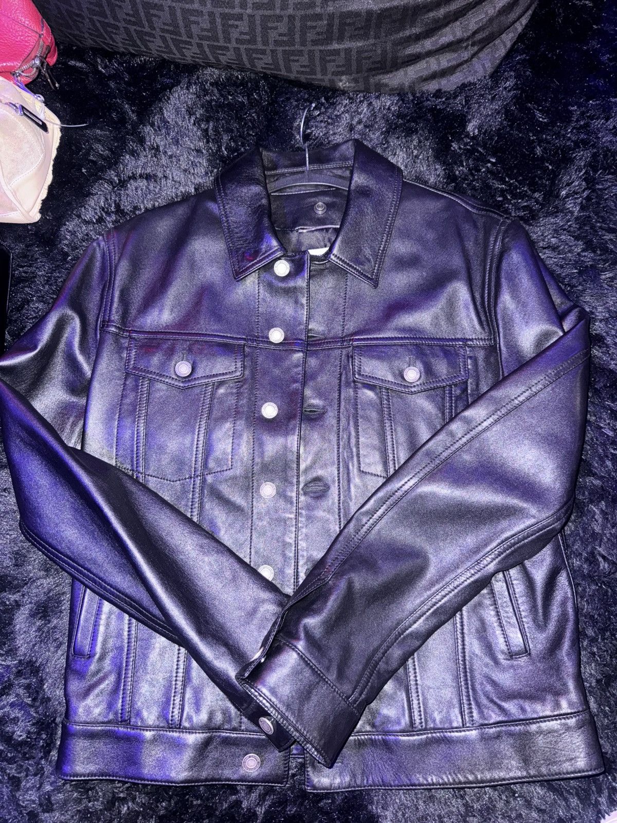 Saint Laurent Paris SAINT Laurent Paris black mesn leather jacket Size US M / EU 48-50 / 2 - 1 Thumbnail