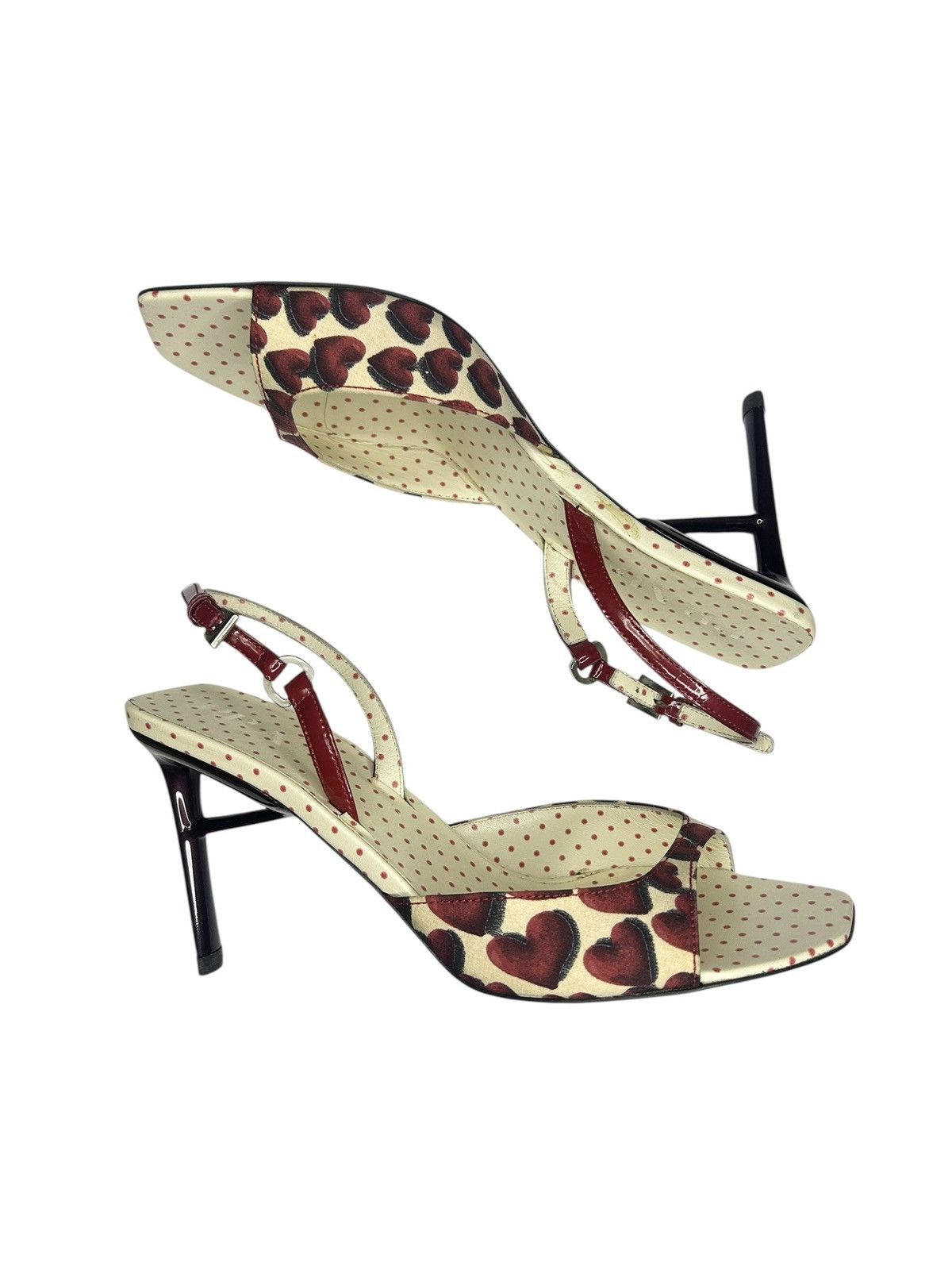 Prada S/S 00 Heart Print Heels Size US 6.5 / IT 36.5 - 5 Thumbnail