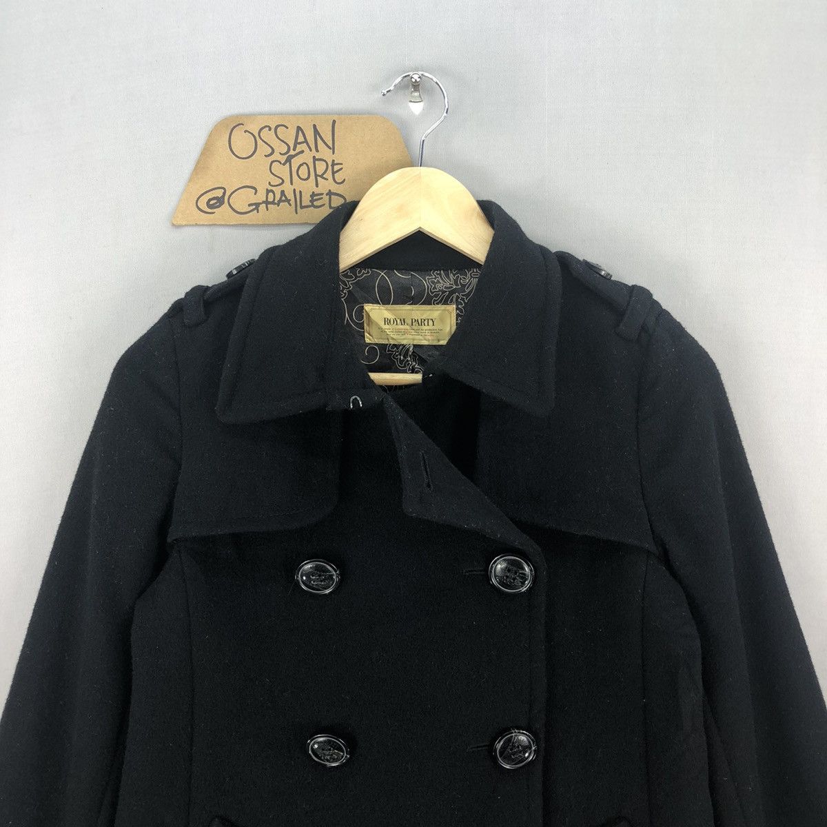 Japanese Brand Royal Party Double Breasted Wool Peacoat Jacket Size S / US 4 / IT 40 - 4 Thumbnail