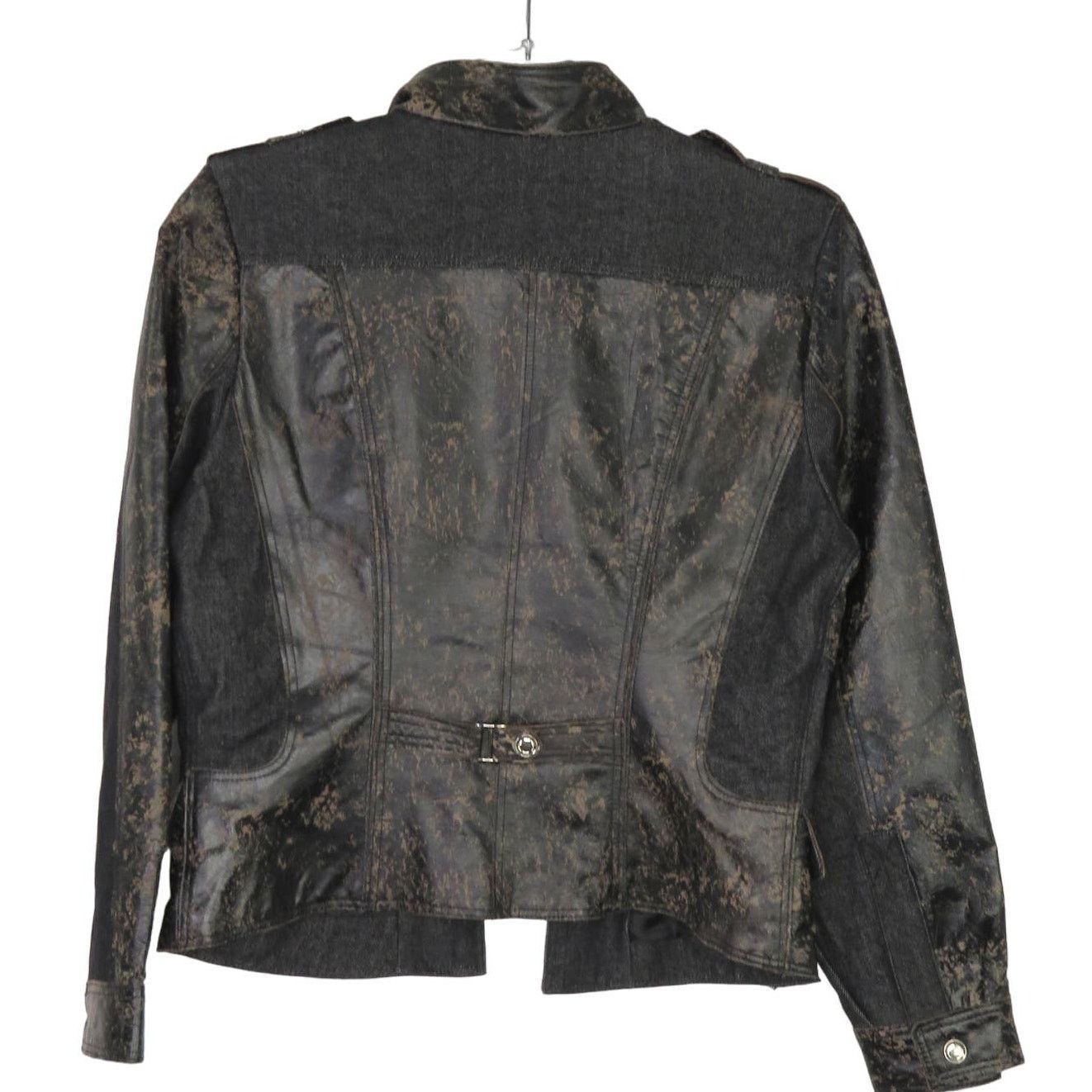 Vintage 90s VTG. Brown Distressed Leather Jacket Moto Biker Medium Size M / US 6-8 / IT 42-44 - 4 Thumbnail
