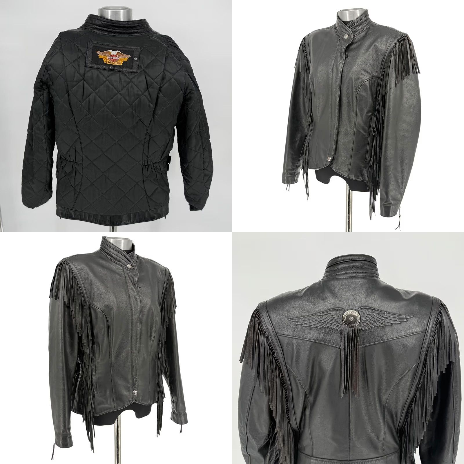 Harley Davidson VINTAGE Harley Davidson Womens Black Leather Fringe Motorcycle Jacket Sz Medium Size M / US 6-8 / IT 42-44 - 9 Thumbnail