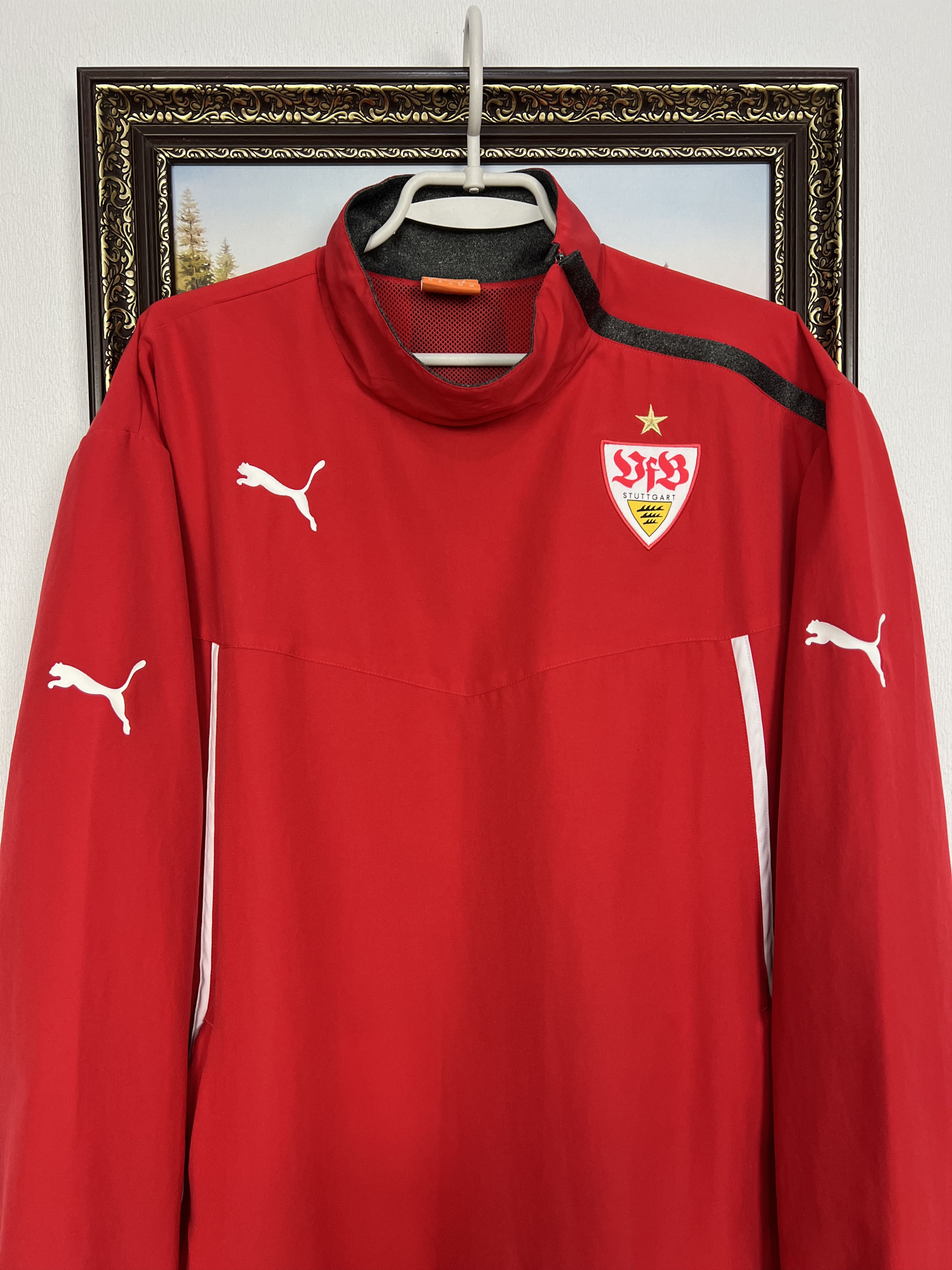 Puma Stuttgart Football Jacket Soccer Track Top Train Sweatshirt Size US XL / EU 56 / 4 - 2 Thumbnail